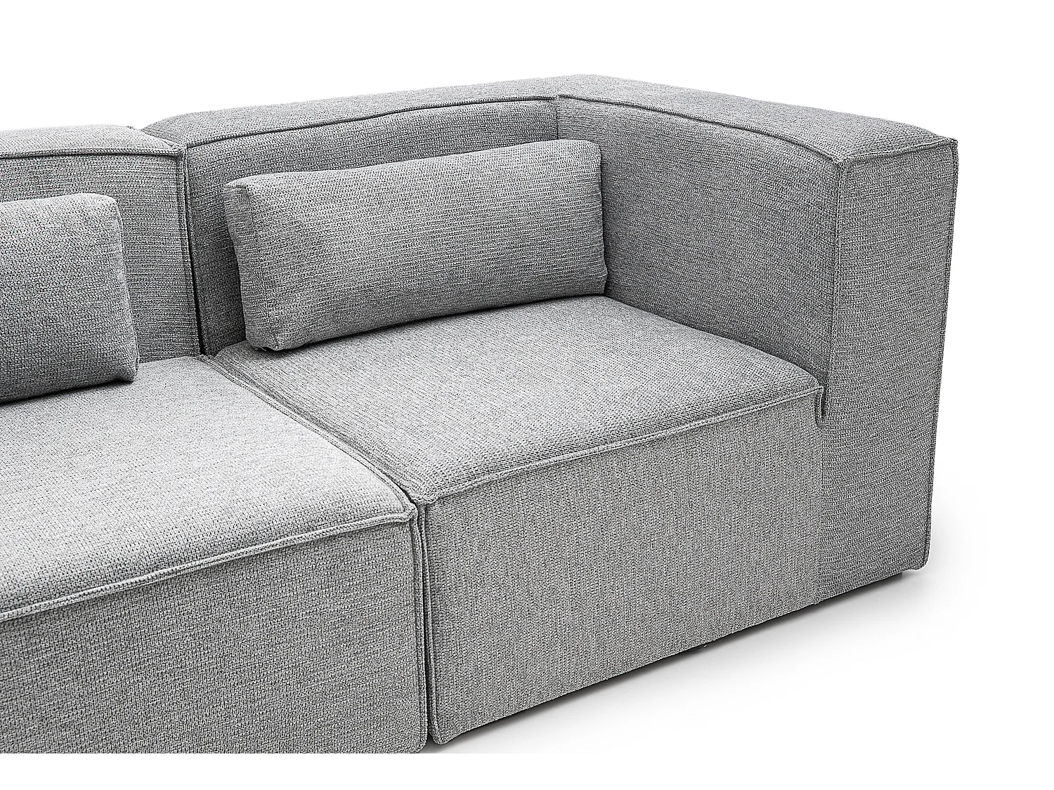 Doris Basket Weave 4 Seater Sofa in Grey with Modular Comfort and Timeless Style