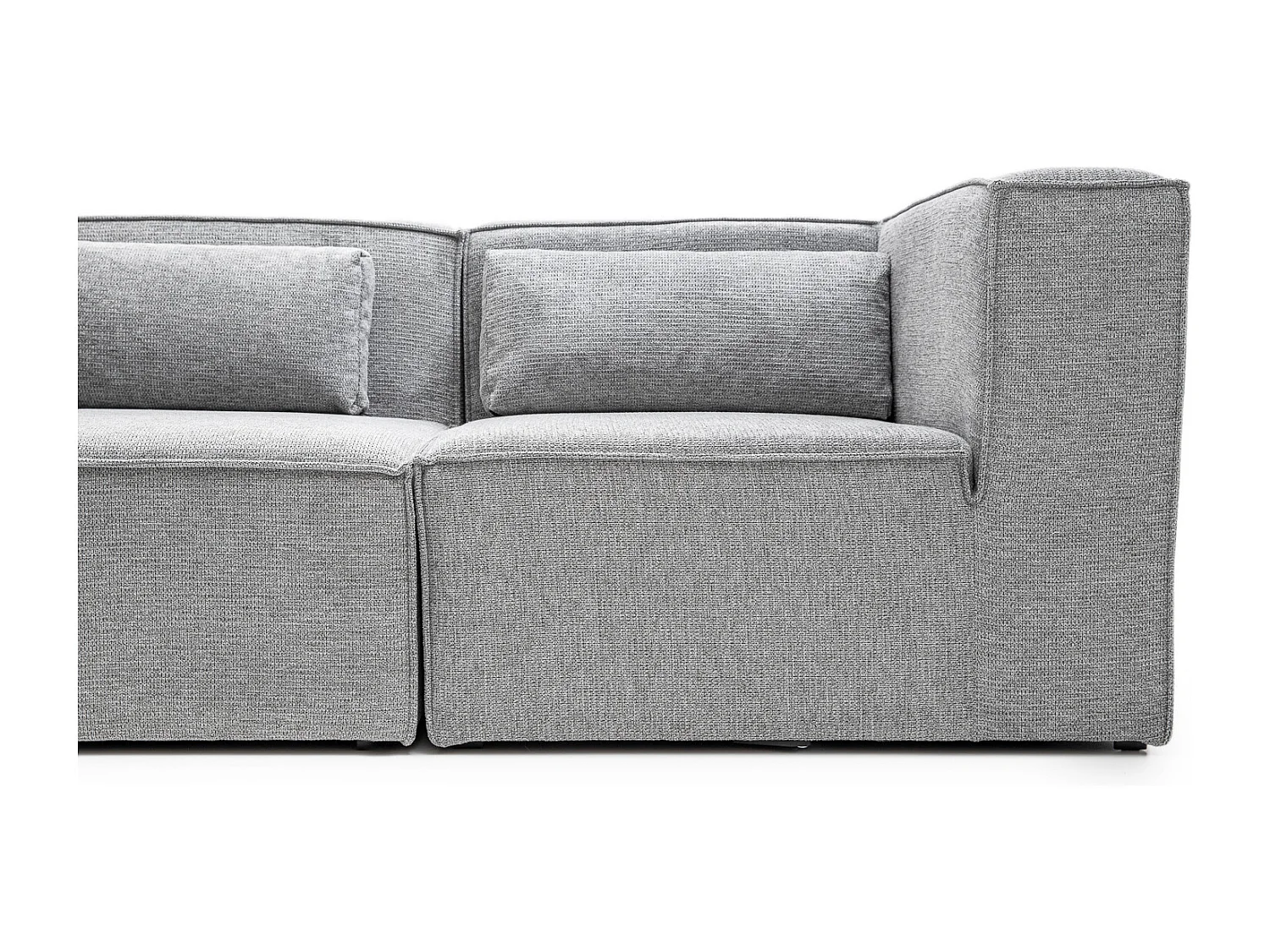 Doris Basket Weave 4 Seater Sofa in Grey with Modular Comfort and Timeless Style