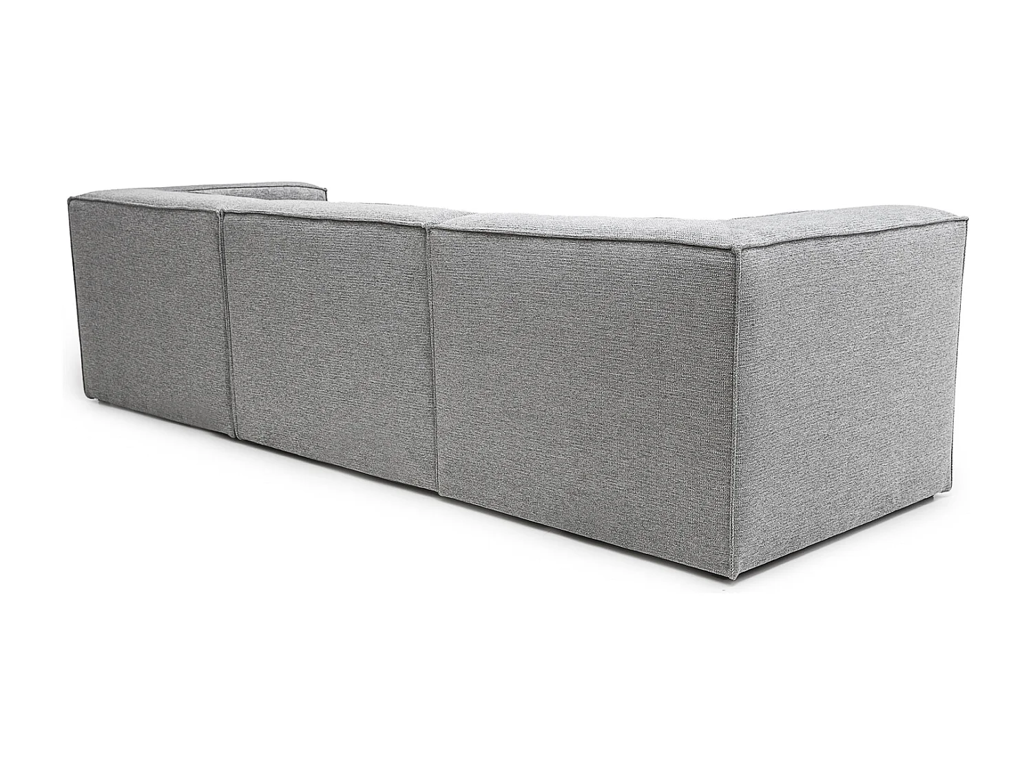 Doris Basket Weave 4 Seater Sofa in Grey with Modular Comfort and Timeless Style