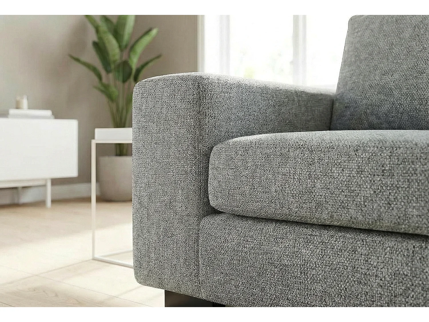 Boston Basket Weave 2 Seater Sofa in Grey