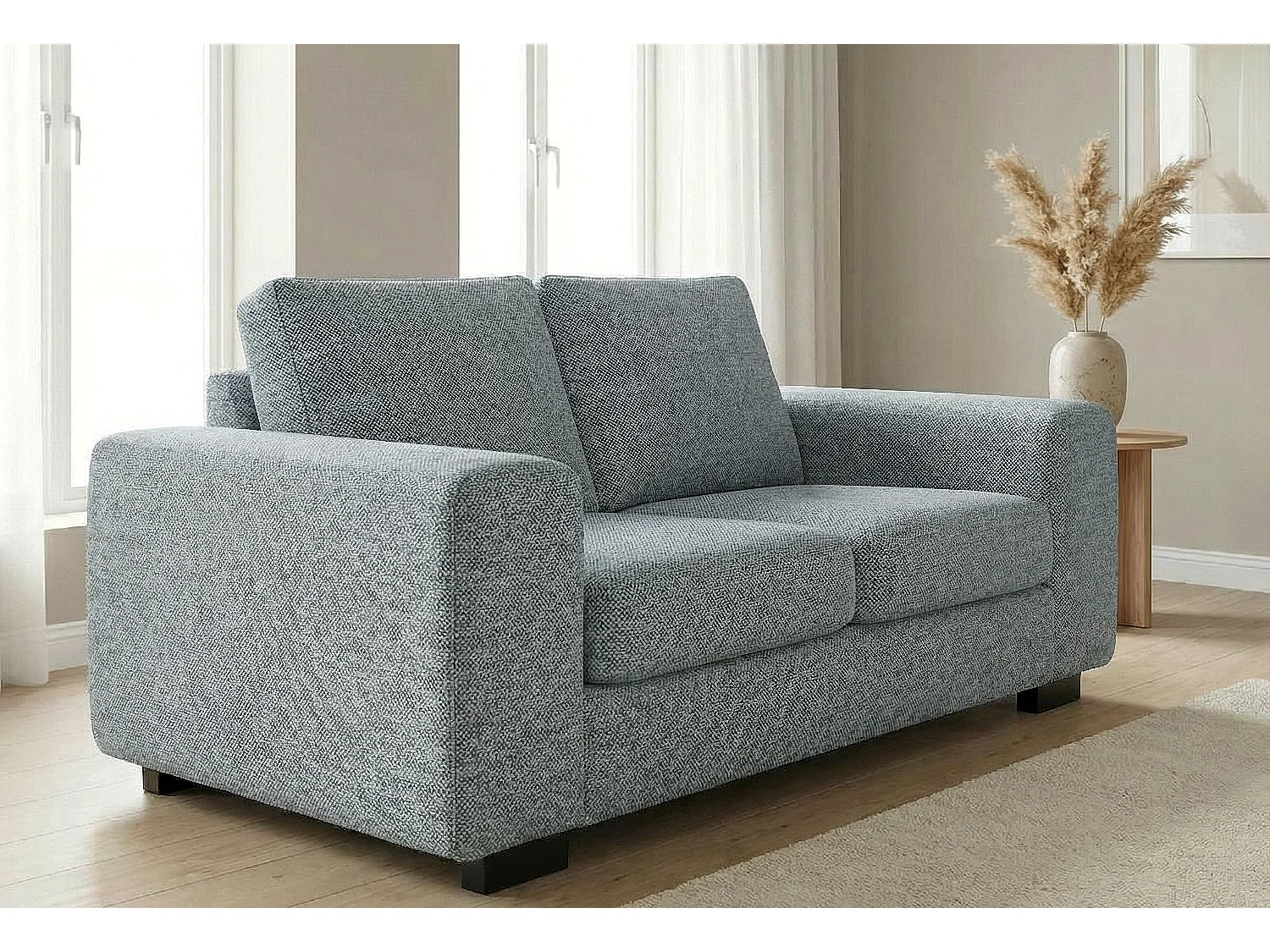 Boston Basket Weave 2 Seater Sofa in Grey