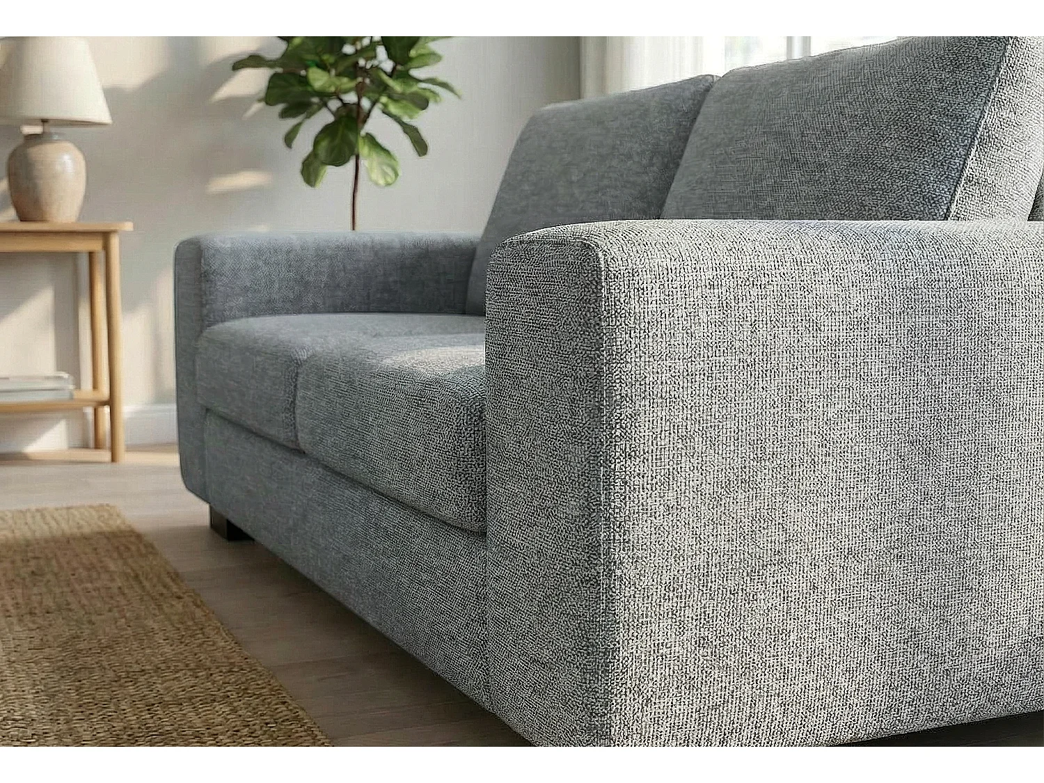 Boston Basket Weave 2 Seater Sofa in Grey