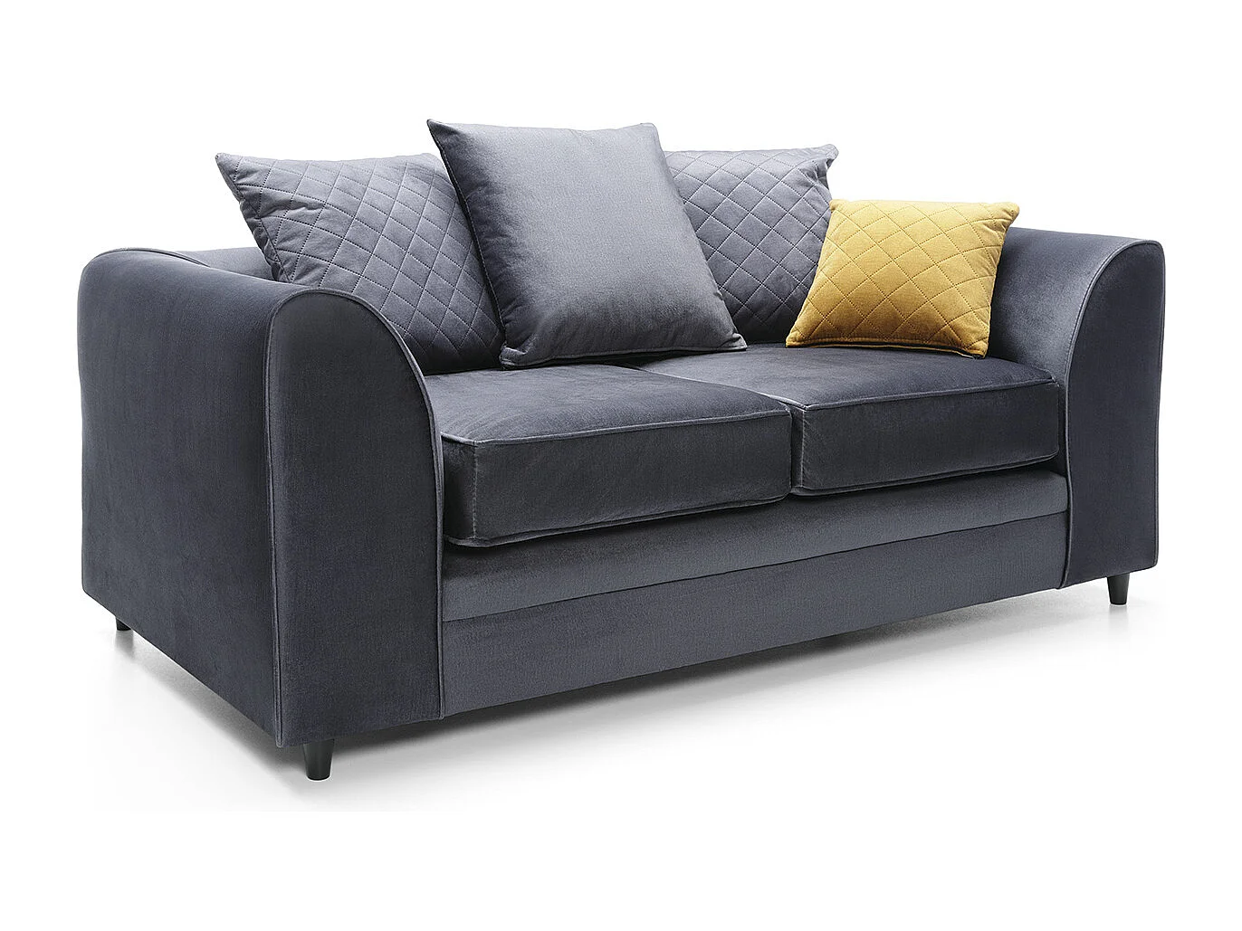 Chicago Velvet 2 Seater Sofa in Dark Grey