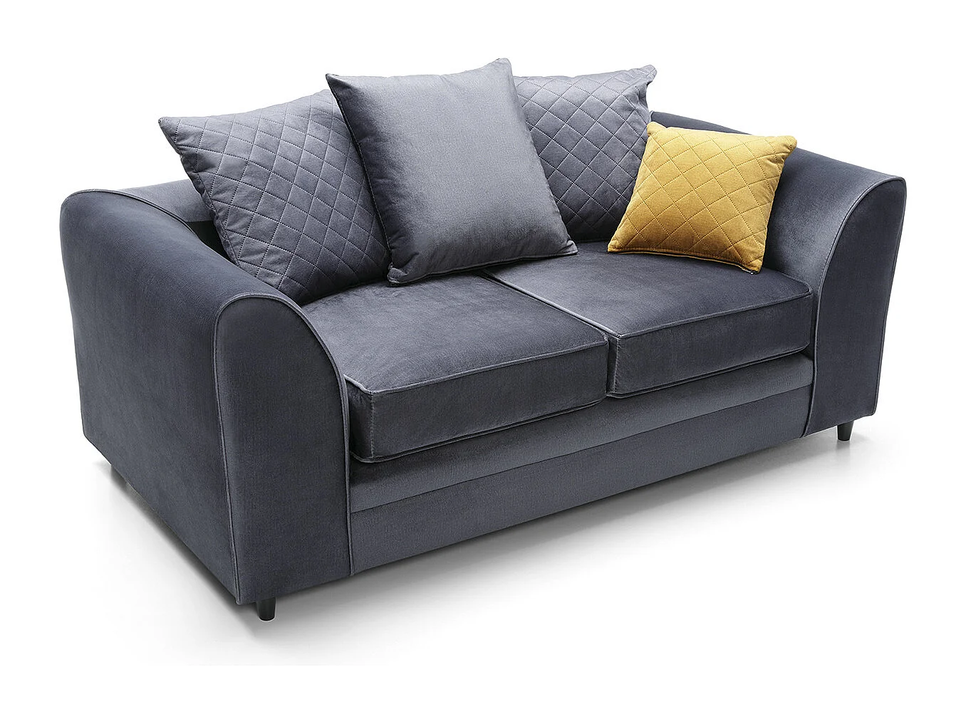 Chicago Velvet 2 Seater Sofa in Dark Grey