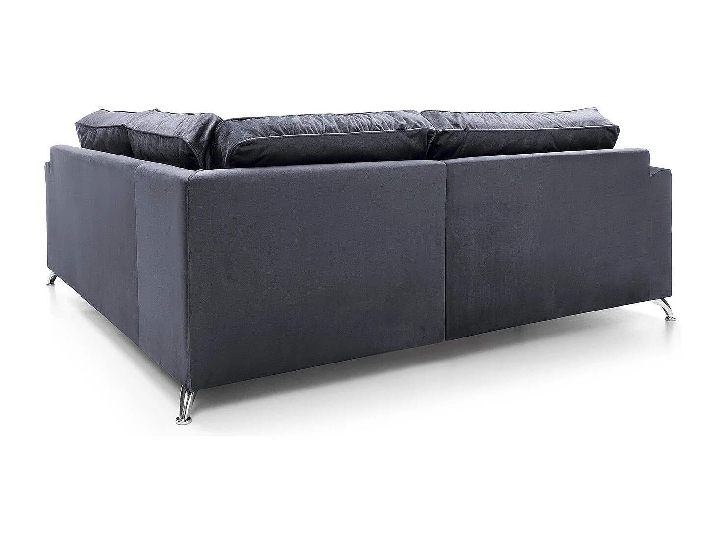 Ferguson Fabric Corner Sofa in Dark Grey Velvet