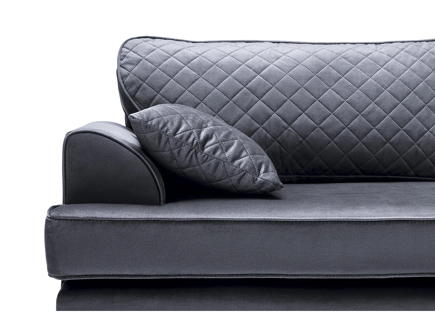 Ferguson Fabric Corner Sofa in Dark Grey Velvet