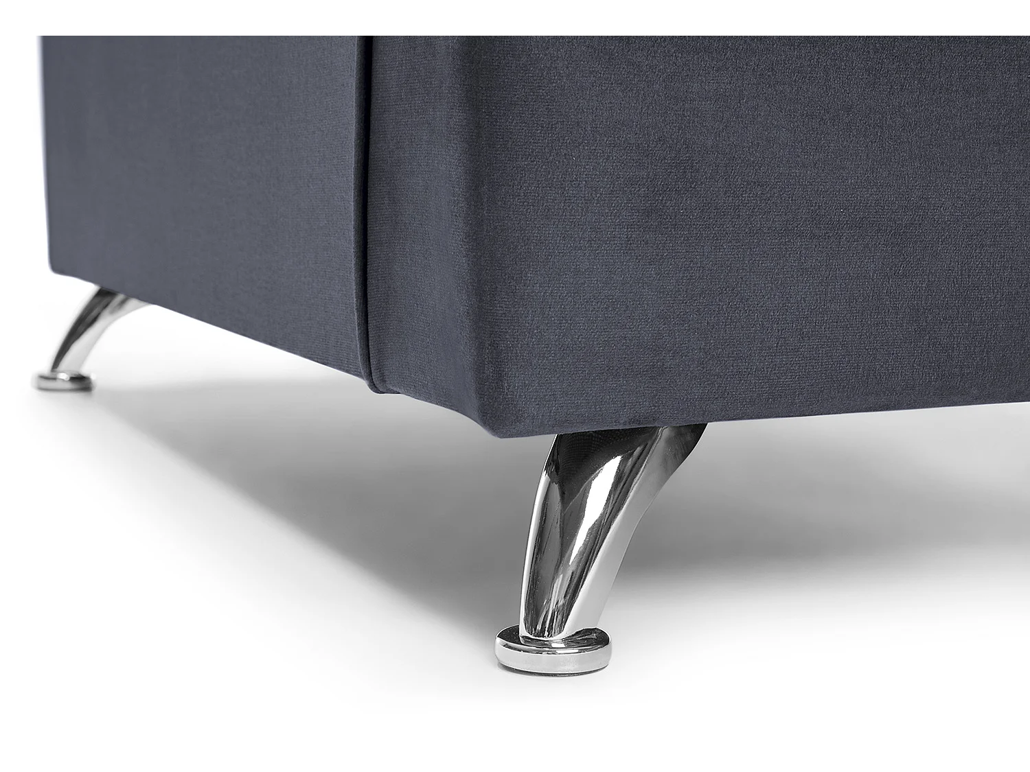 Ferguson Fabric Corner Sofa in Dark Grey Velvet