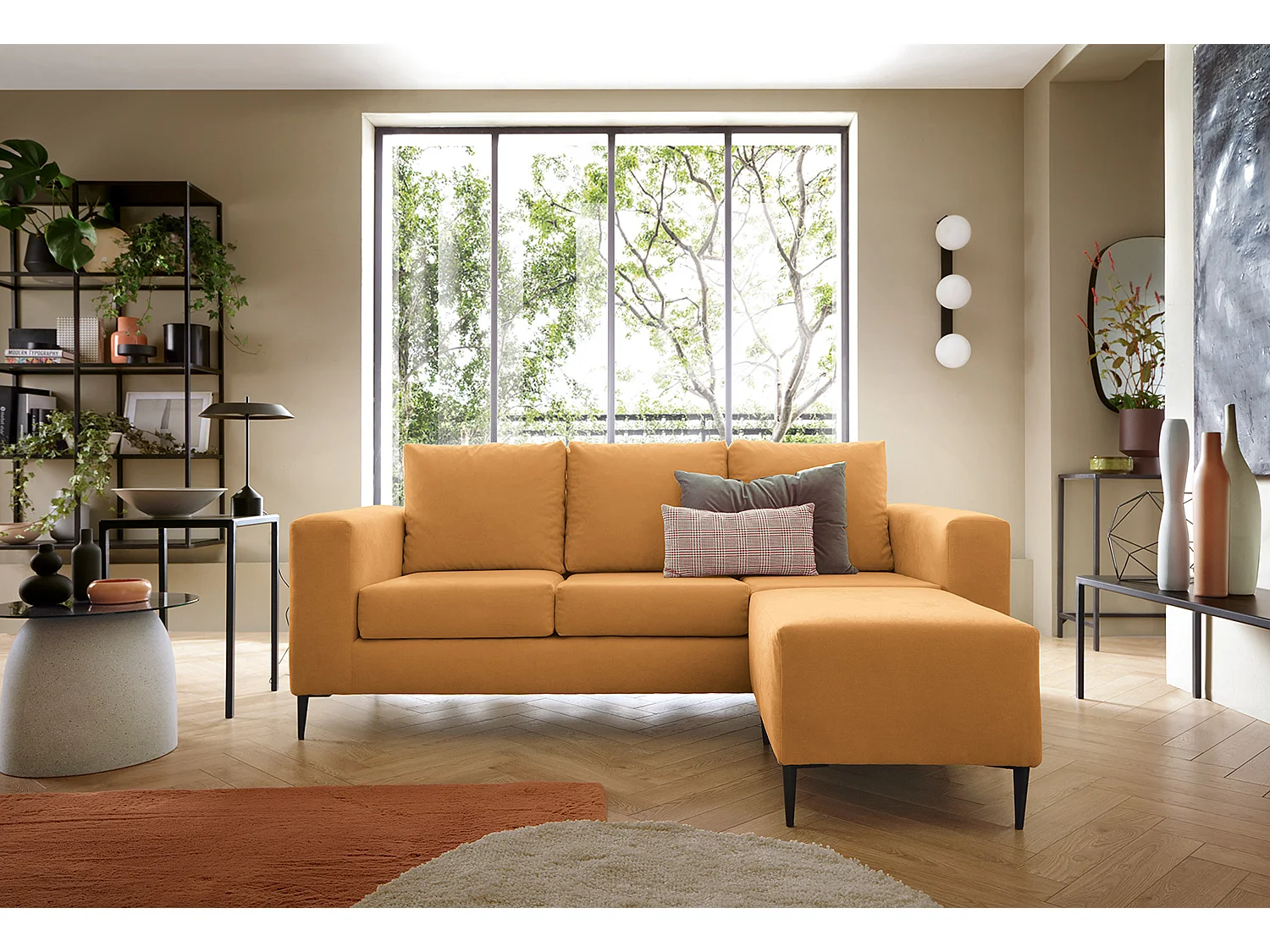 Capri Reversible Corner Sofa in Saffron
