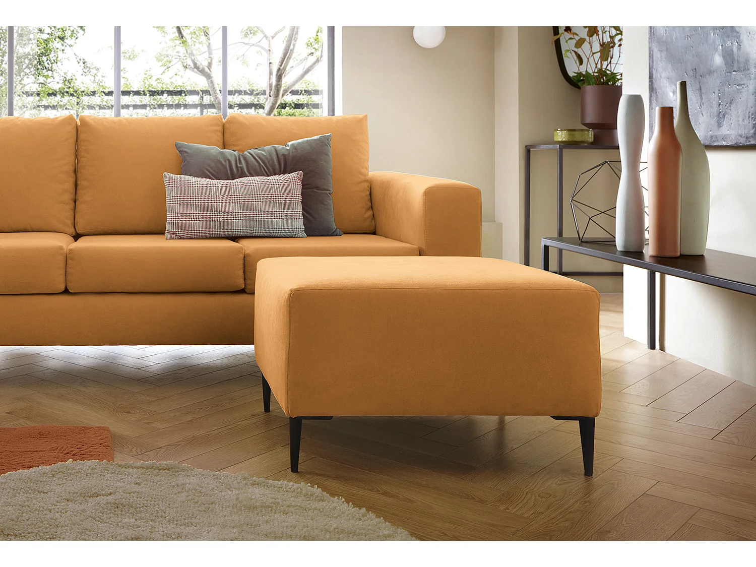 Capri Reversible Corner Sofa in Saffron