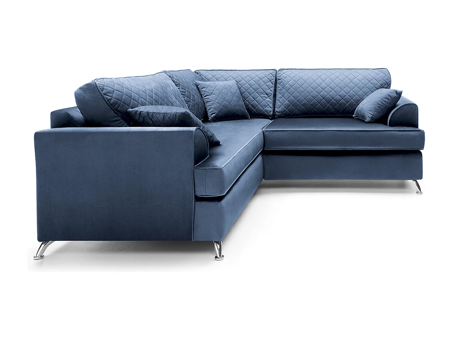 Ferguson Fabric Corner Sofa in Blue Velvet