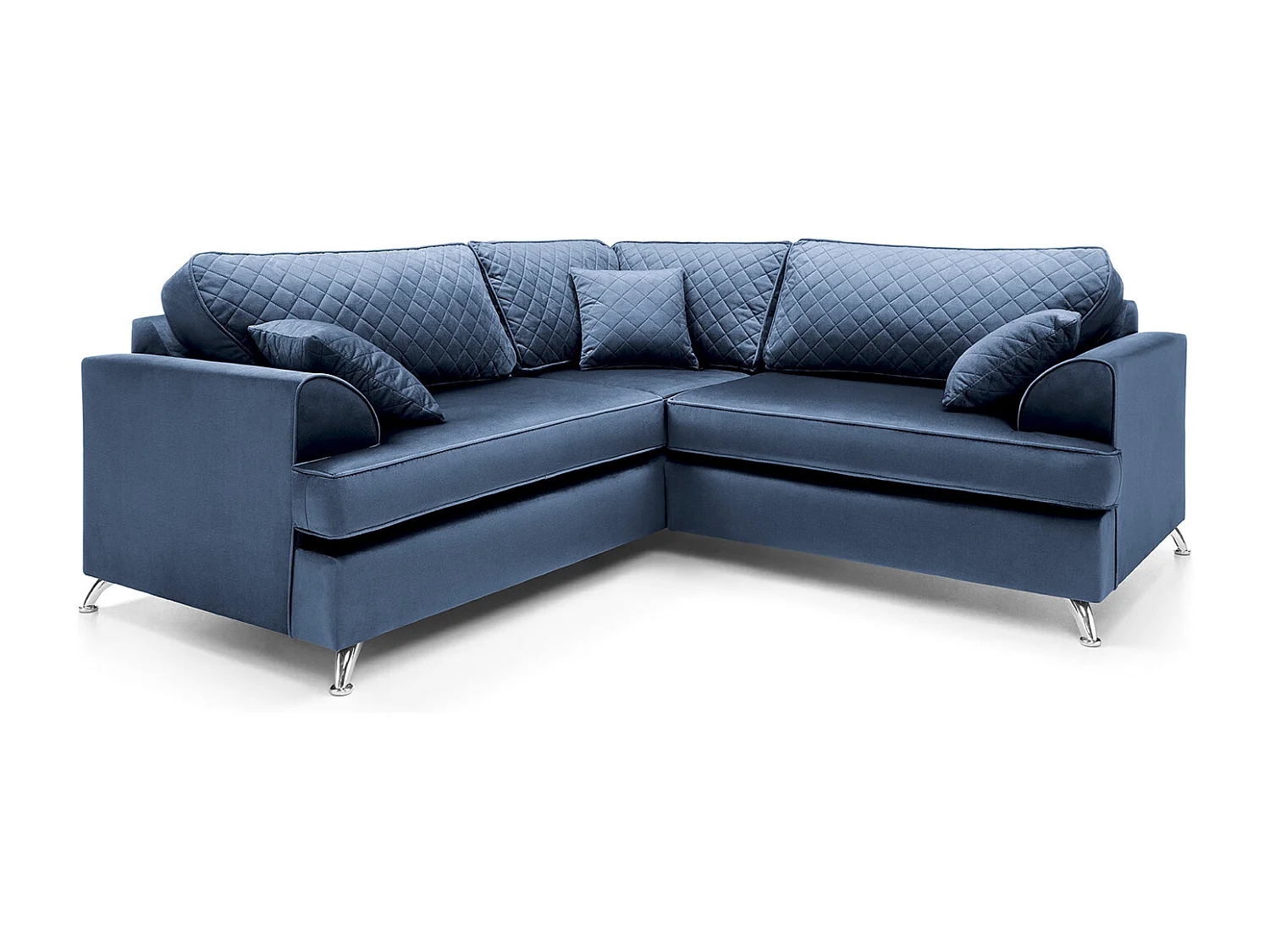 Ferguson Fabric Corner Sofa in Blue Velvet