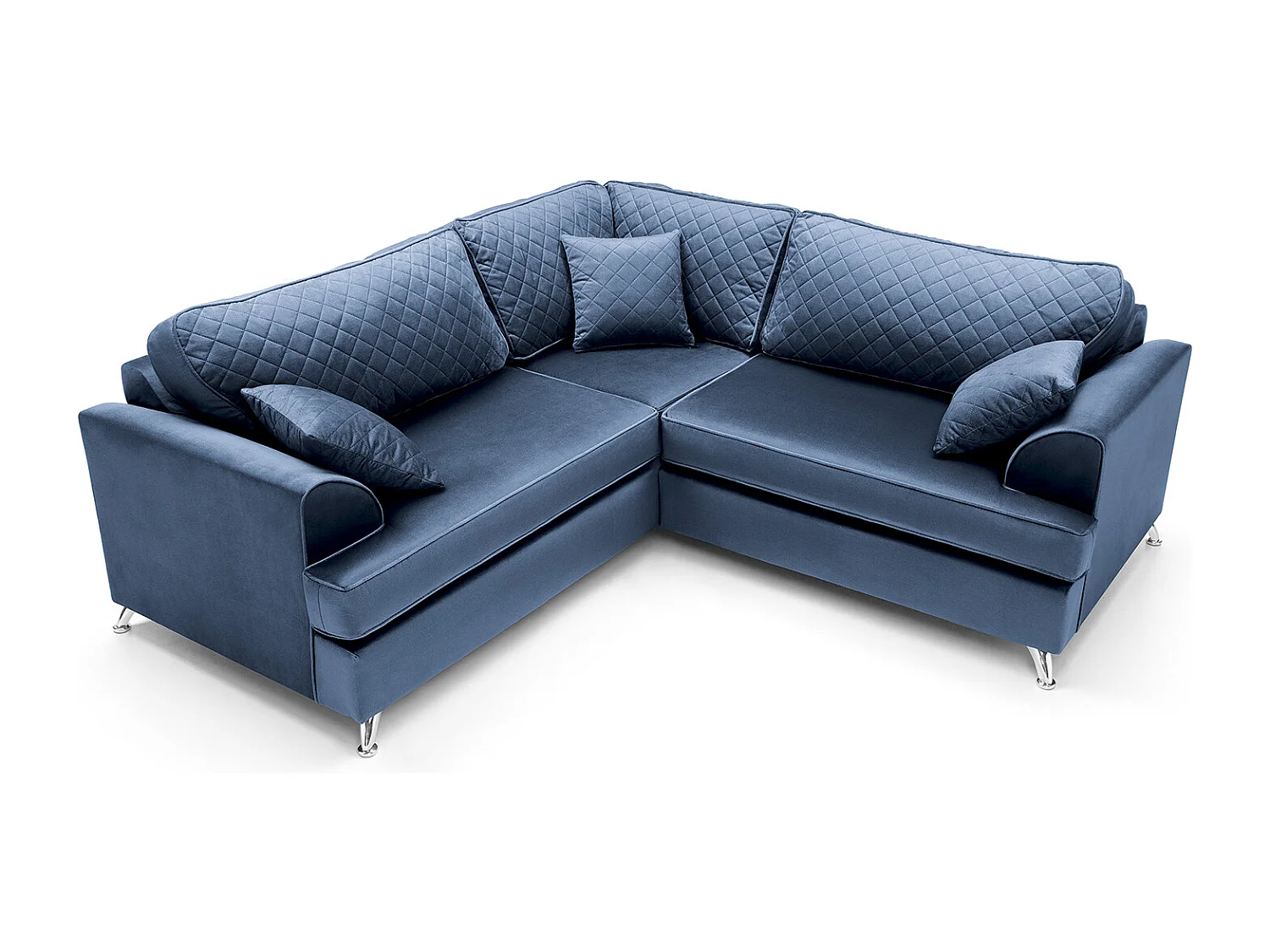 Ferguson Fabric Corner Sofa in Blue Velvet