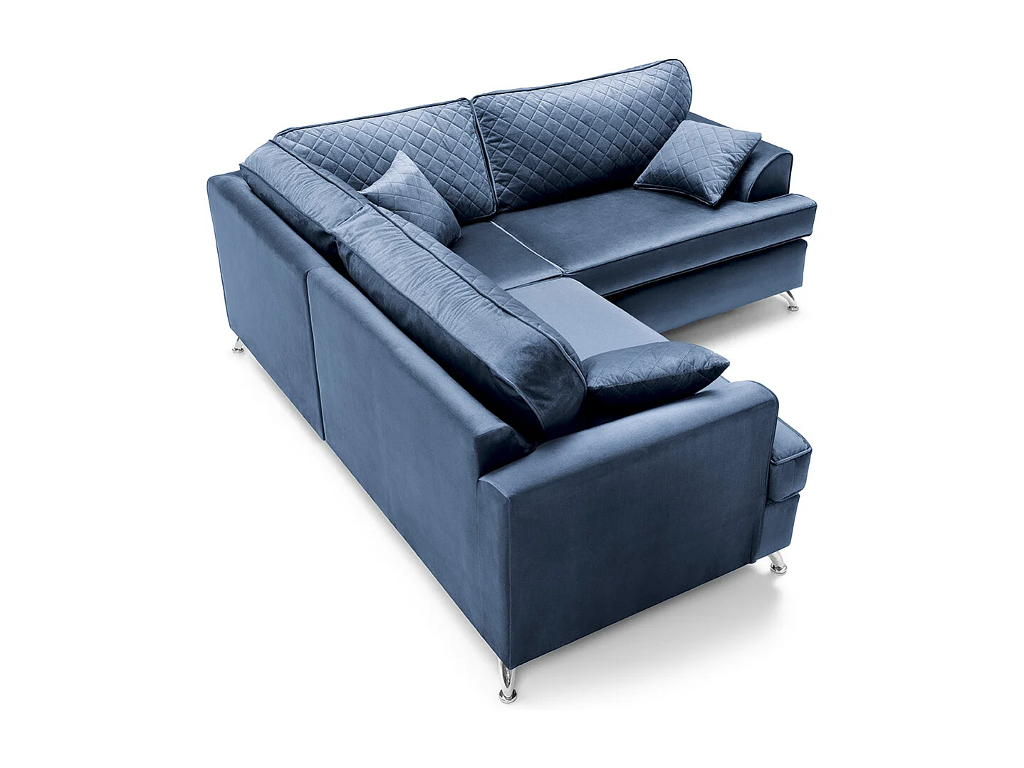 Ferguson Fabric Corner Sofa in Blue Velvet