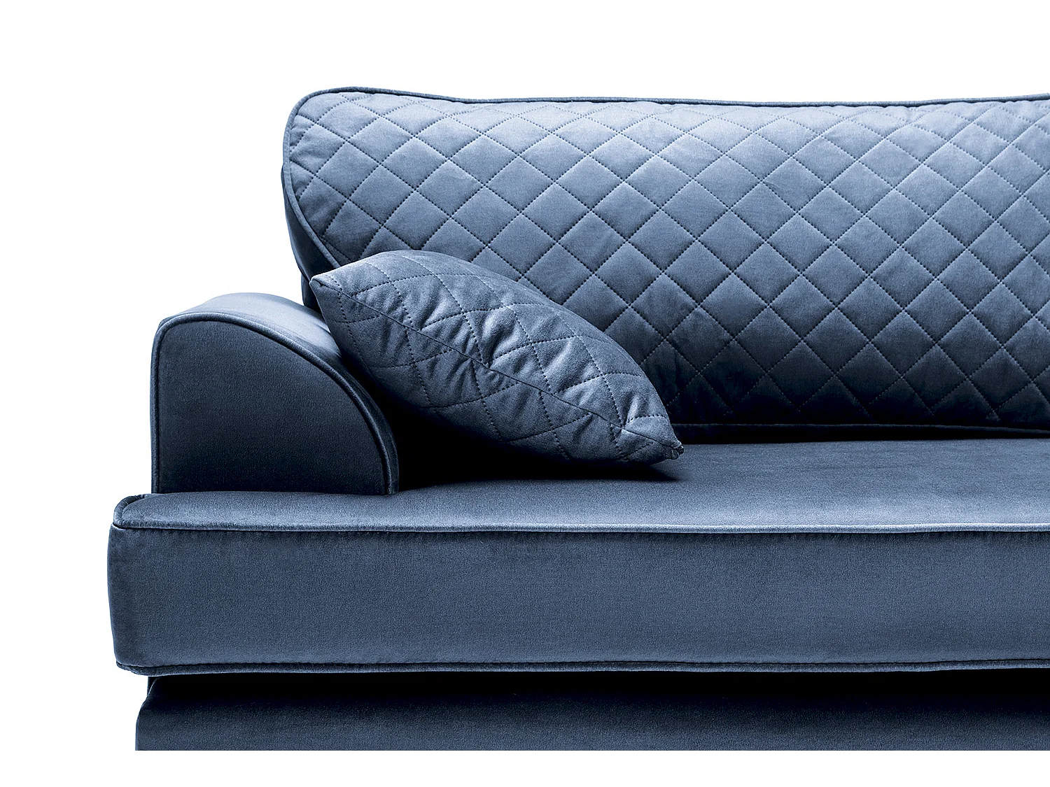 Ferguson Fabric Corner Sofa in Blue Velvet