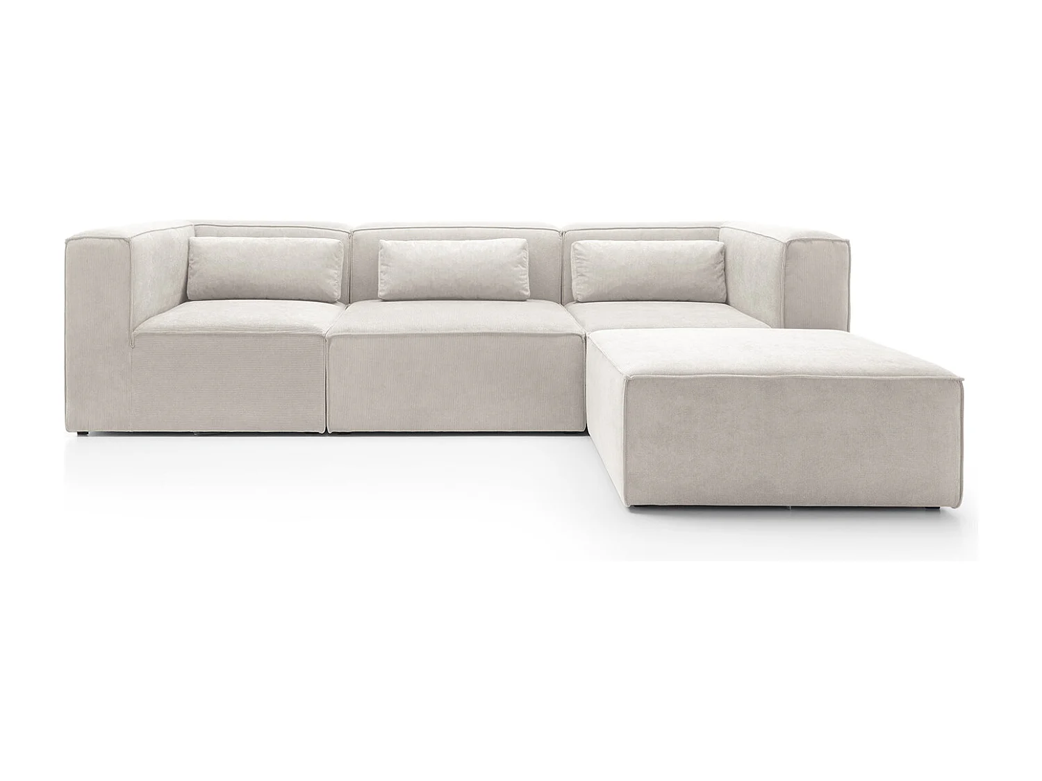 Doris Reversible Corner Sofa in White with High-Density Foam