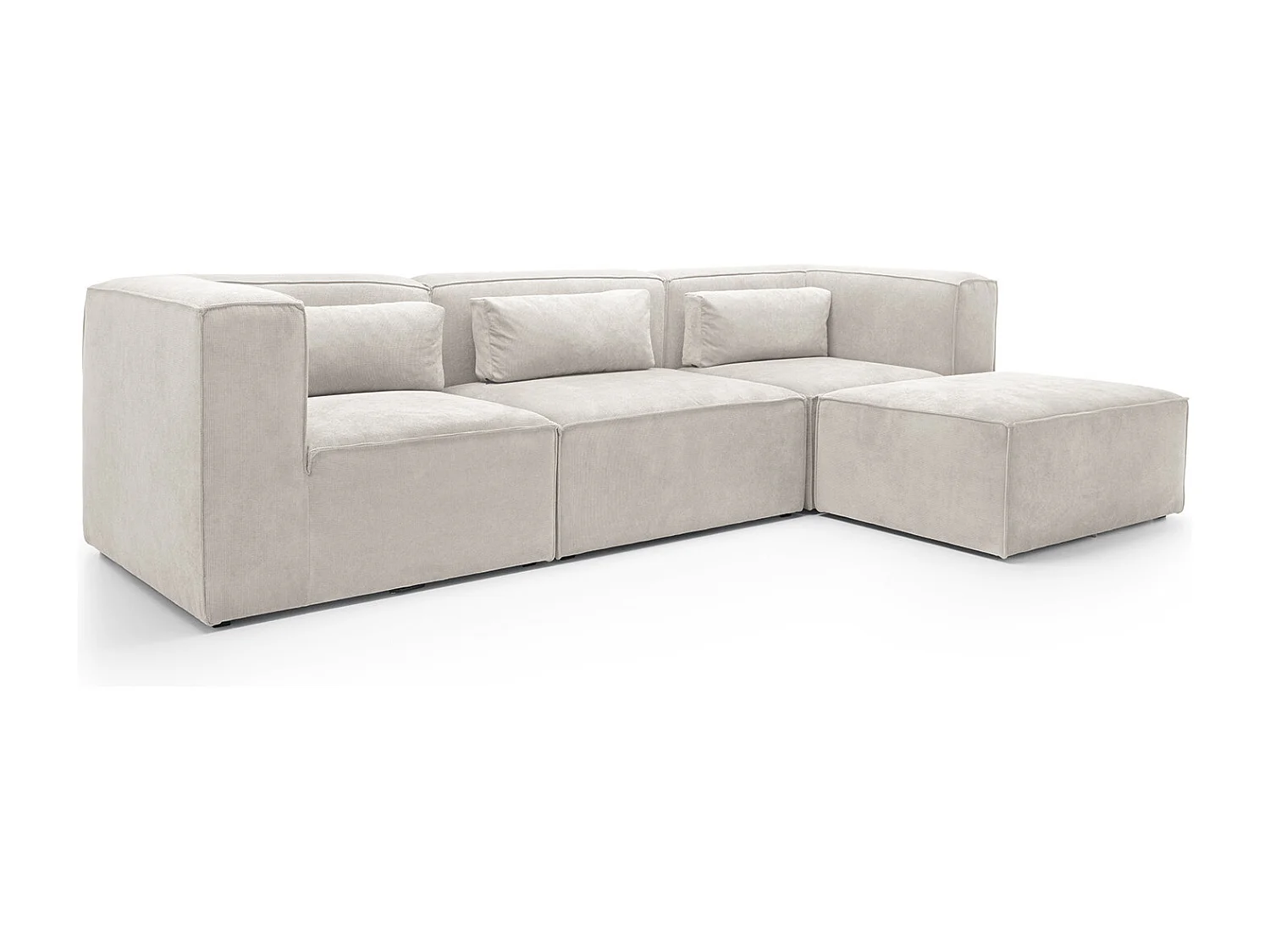 Doris Reversible Corner Sofa in White with High-Density Foam