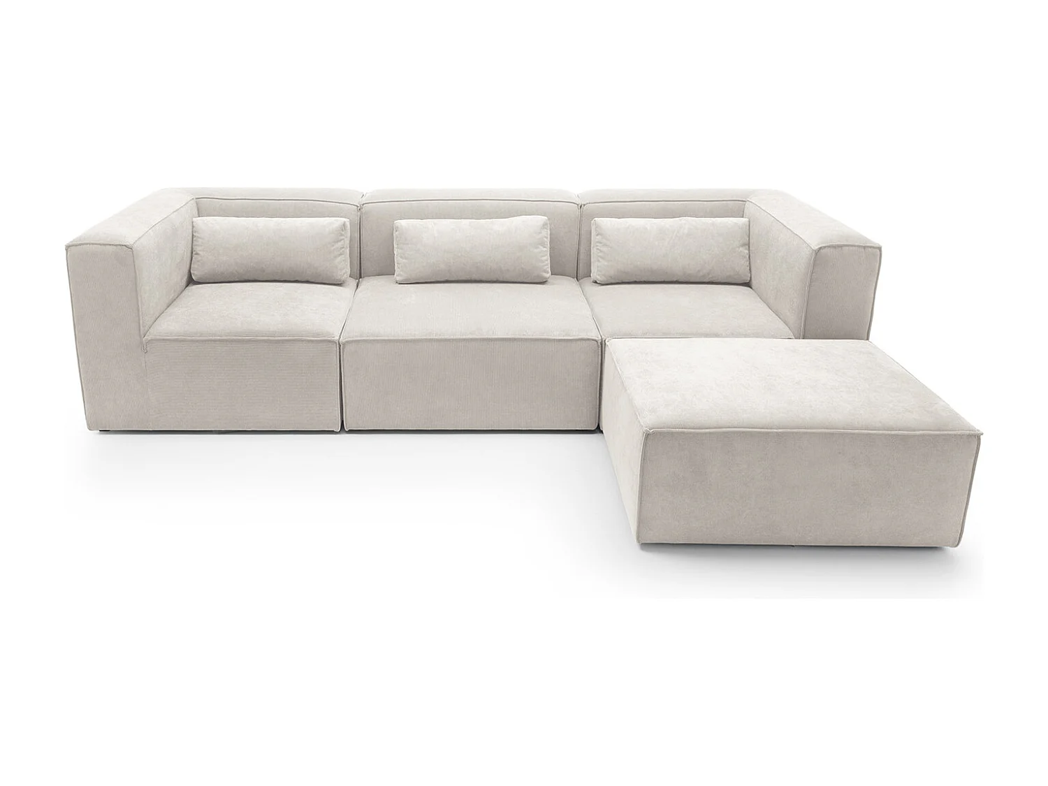 Doris Reversible Corner Sofa in White with High-Density Foam