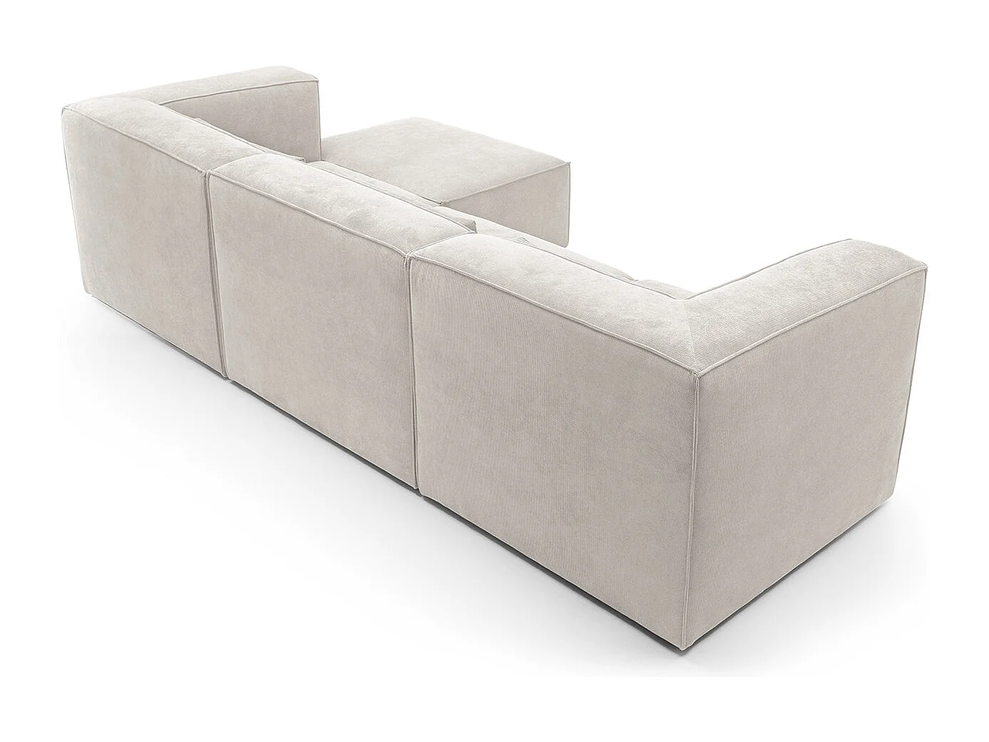 Doris Reversible Corner Sofa in White with High-Density Foam