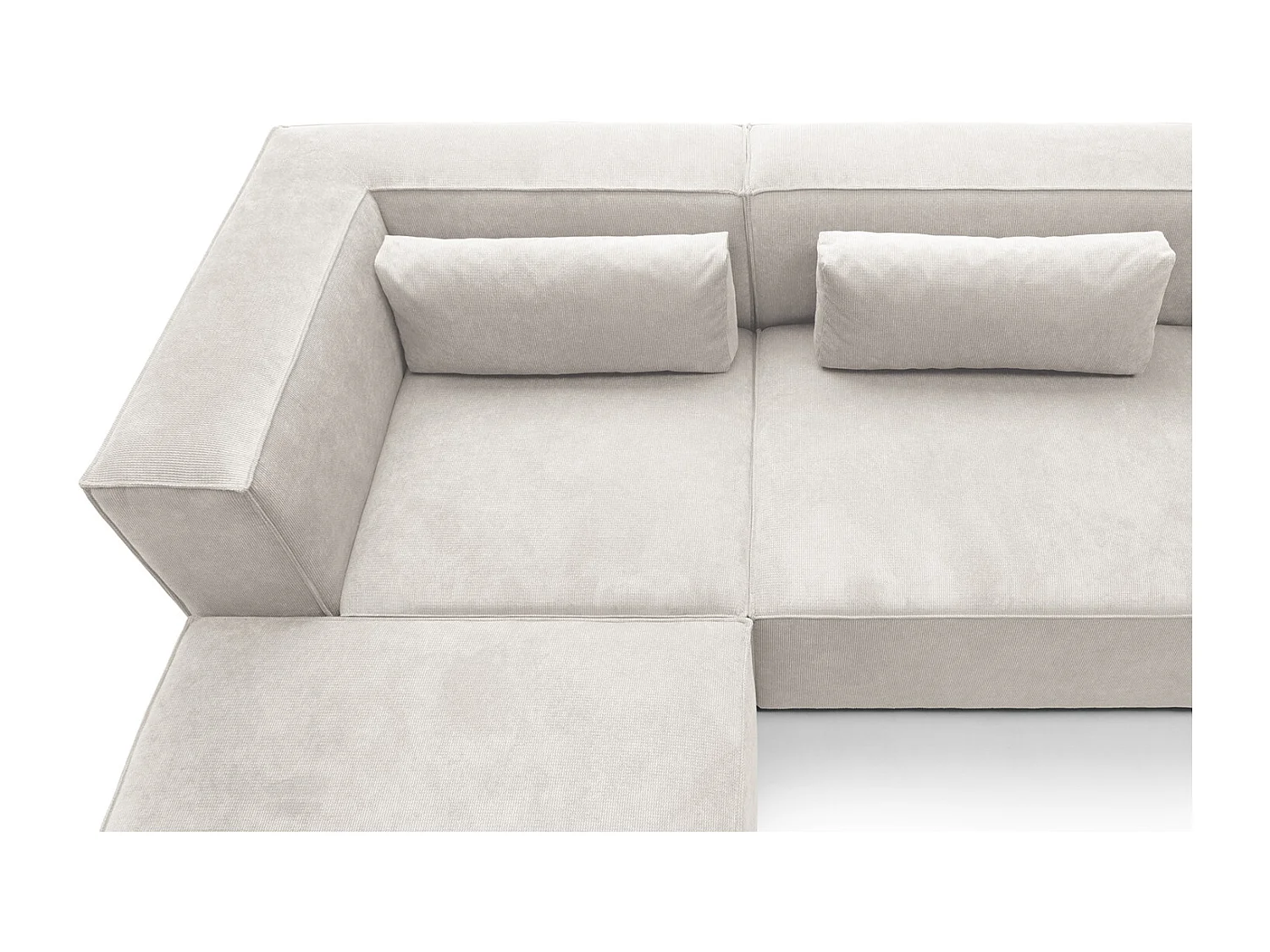 Doris Reversible Corner Sofa in White with High-Density Foam
