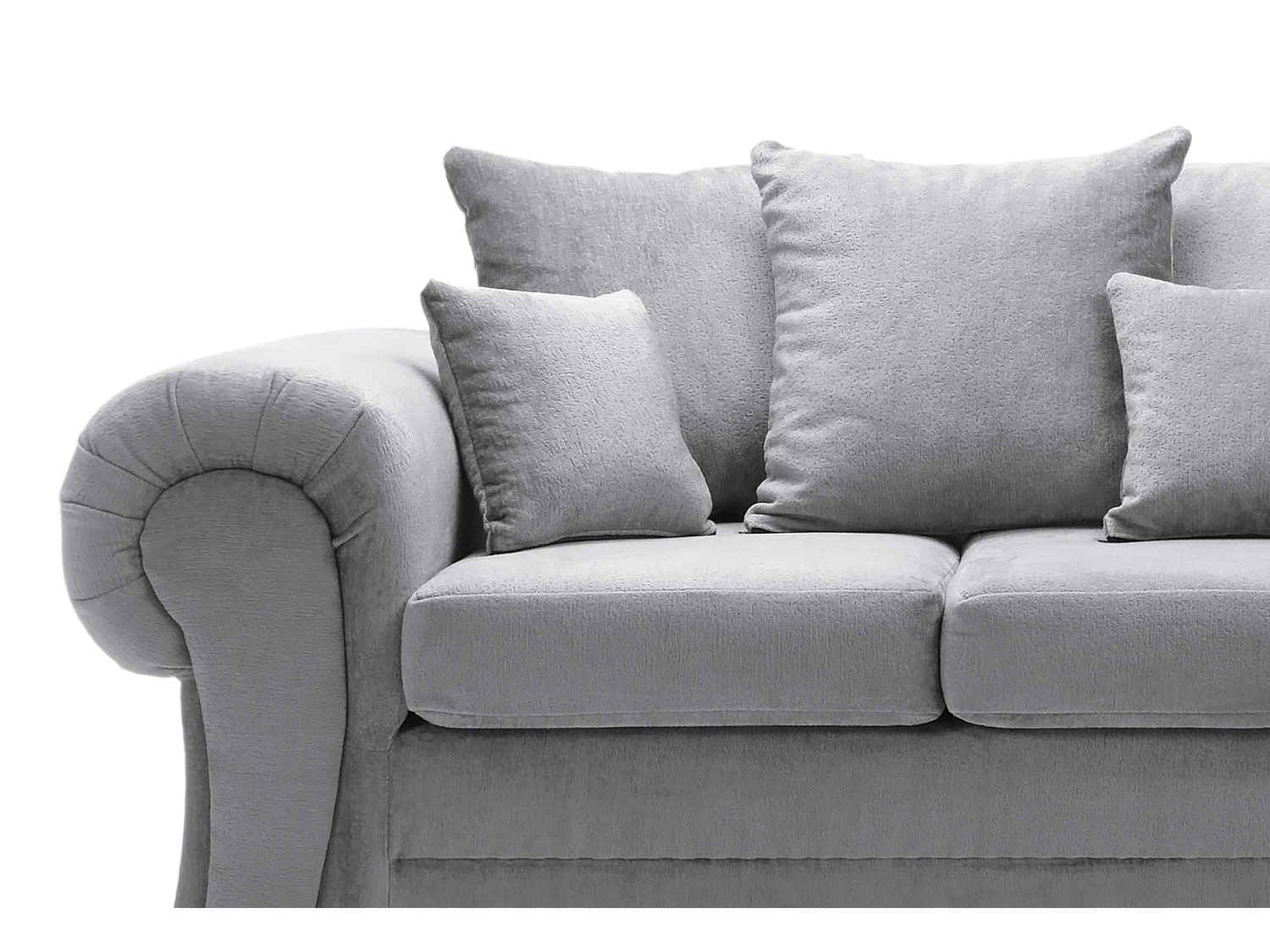 Verona Corner Sofa in Light Grey Crushed Chenille