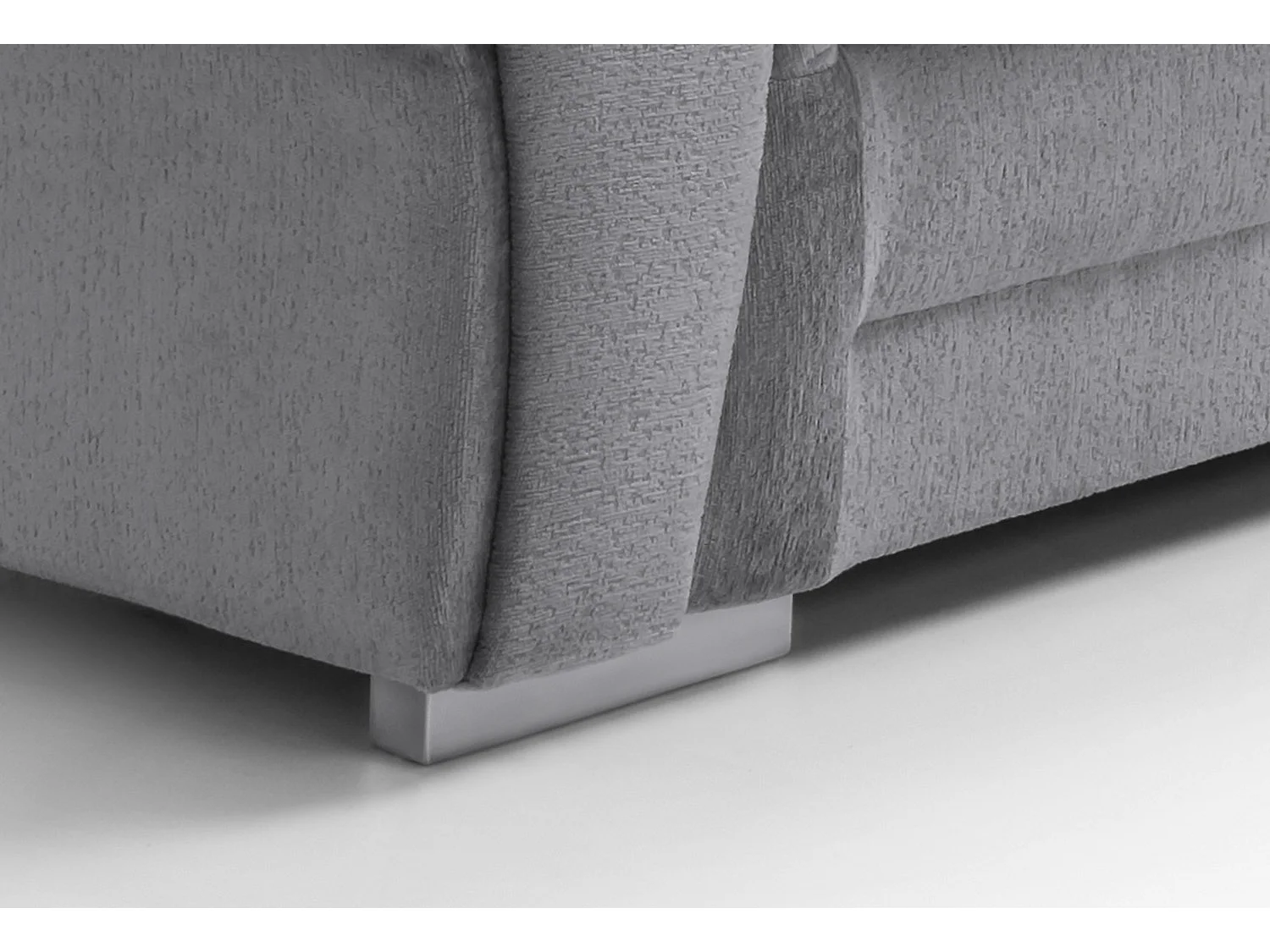 Verona Corner Sofa in Light Grey Crushed Chenille