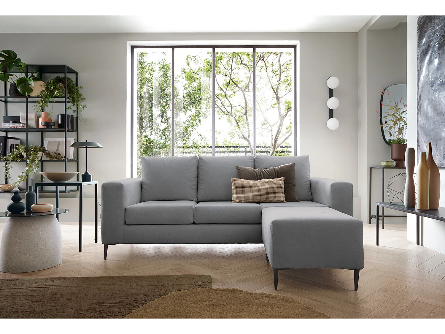 Capri Reversible Corner Sofa in Cool Grey