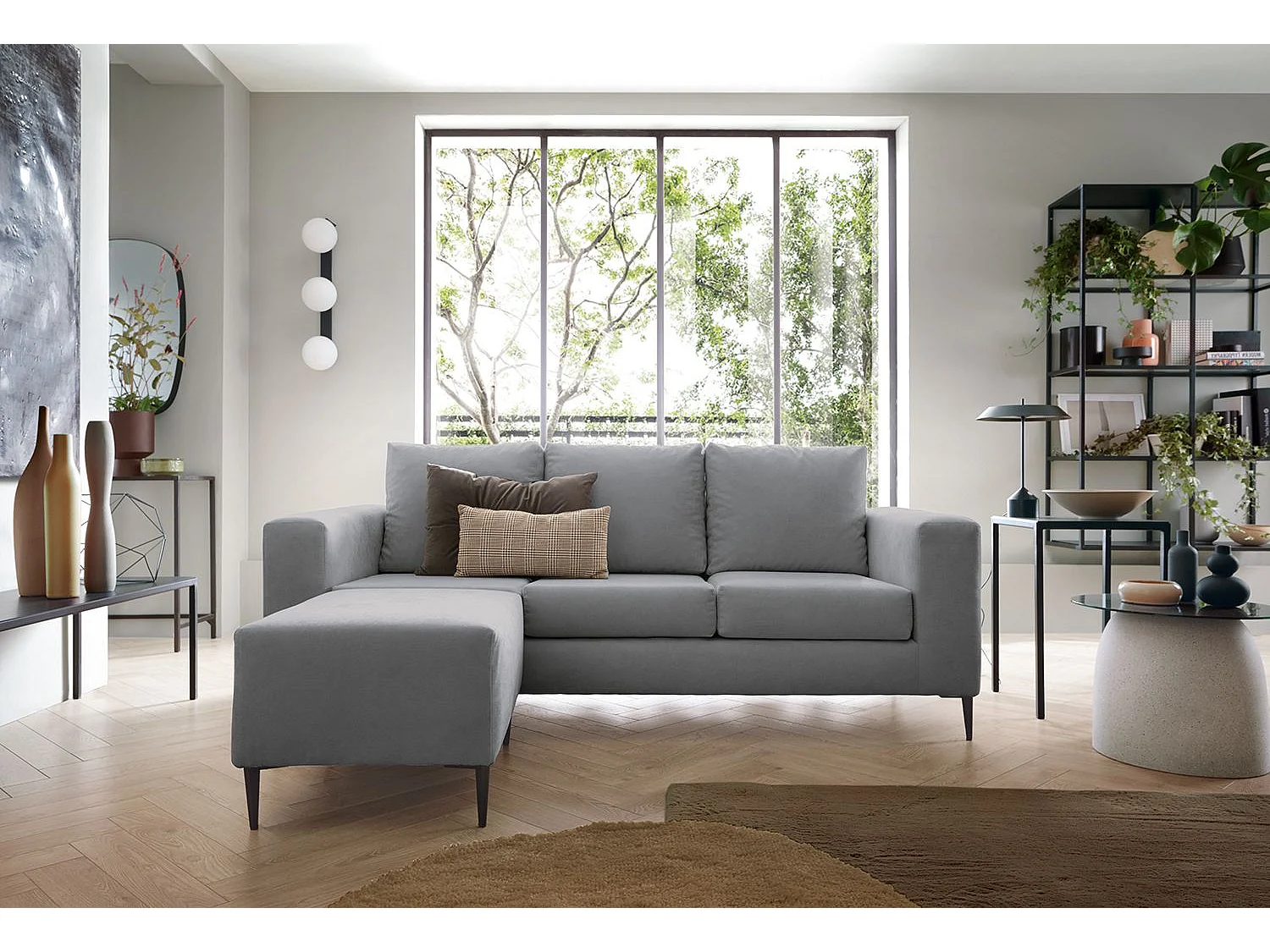 Capri Reversible Corner Sofa in Cool Grey