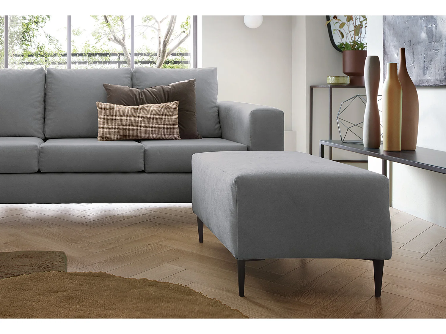 Capri Reversible Corner Sofa in Cool Grey