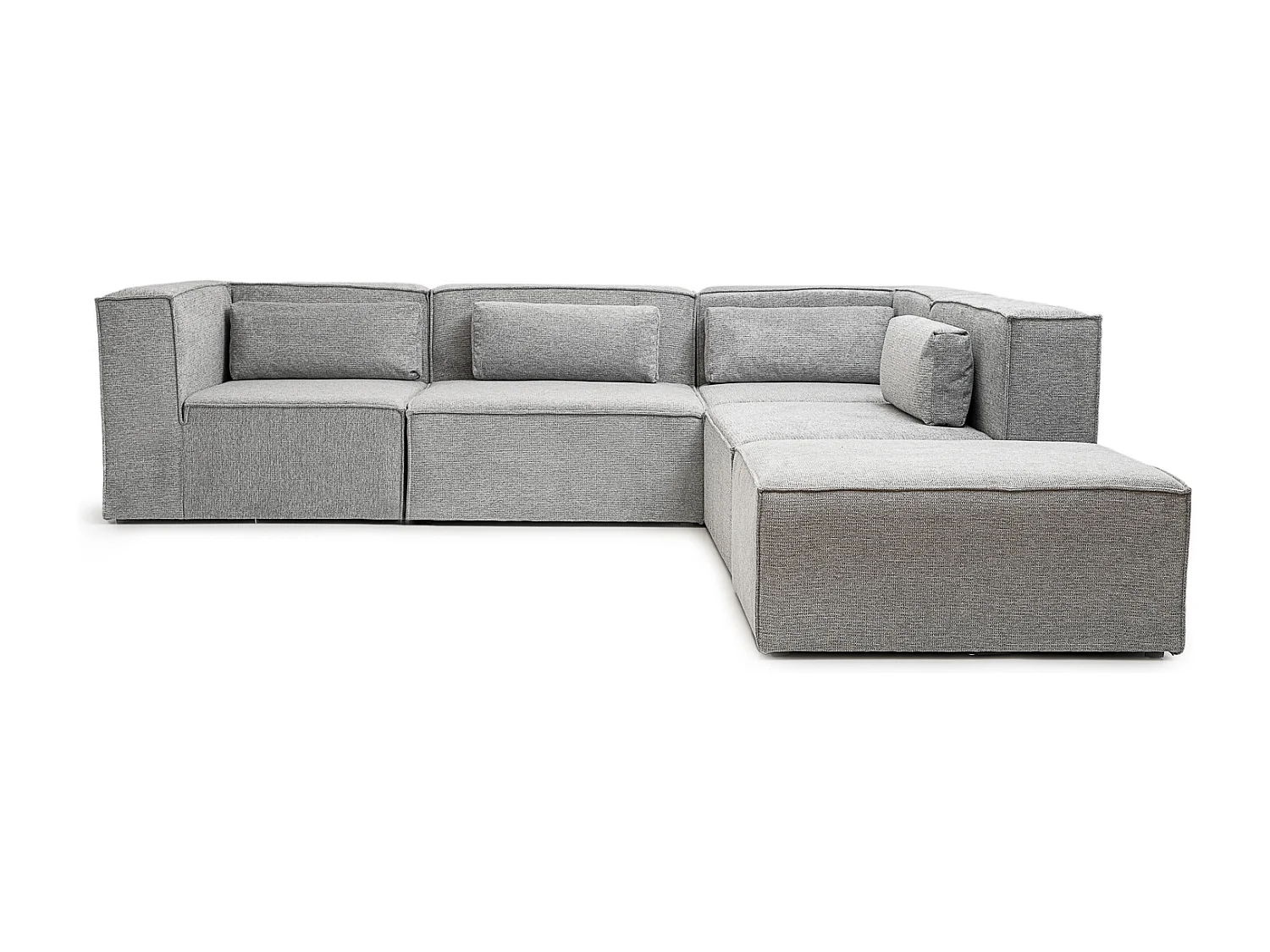 Doris Basket Weave Large Corner Sofa in Grey with Modular Comfort and Timeless Style