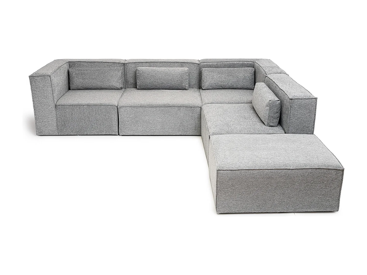 Doris Basket Weave Large Corner Sofa in Grey with Modular Comfort and Timeless Style