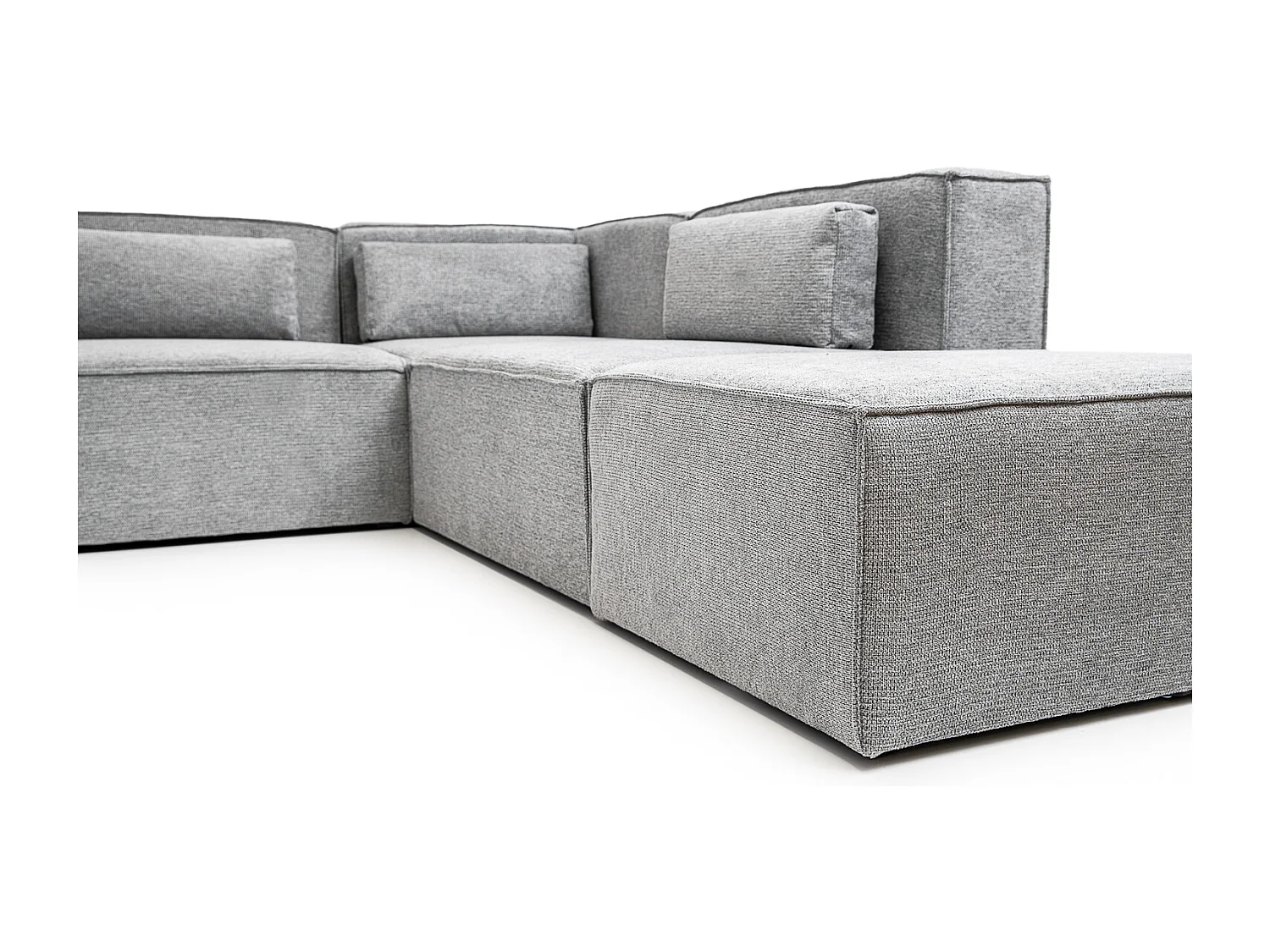 Doris Basket Weave Large Corner Sofa in Grey with Modular Comfort and Timeless Style