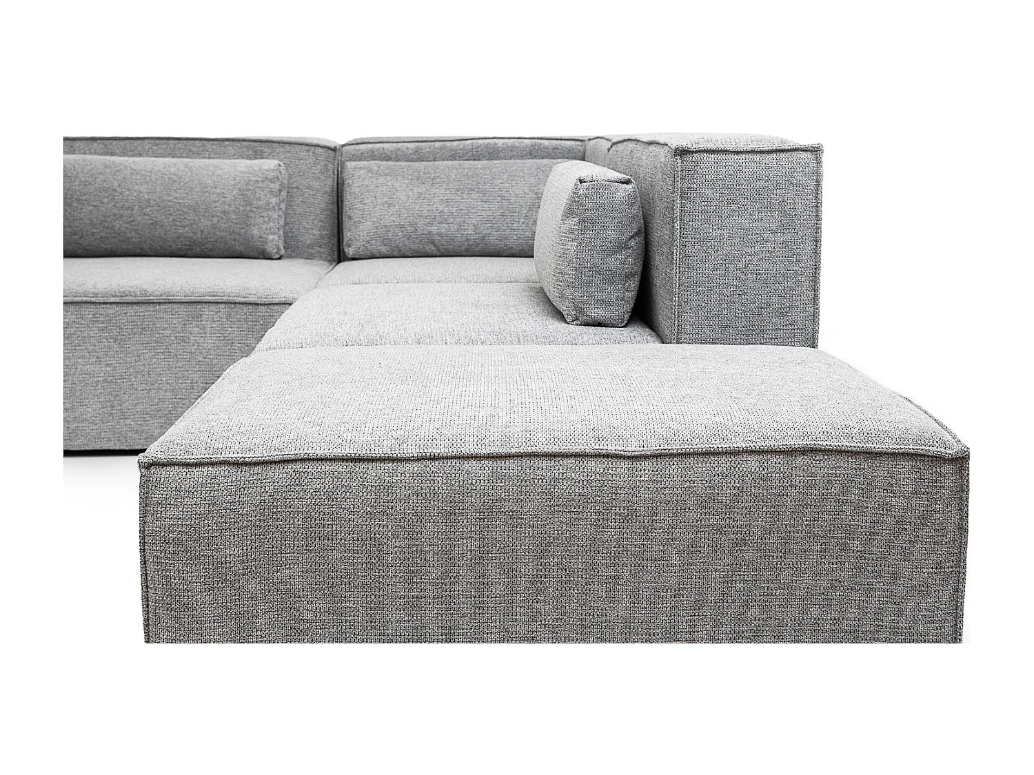 Doris Basket Weave Large Corner Sofa in Grey with Modular Comfort and Timeless Style