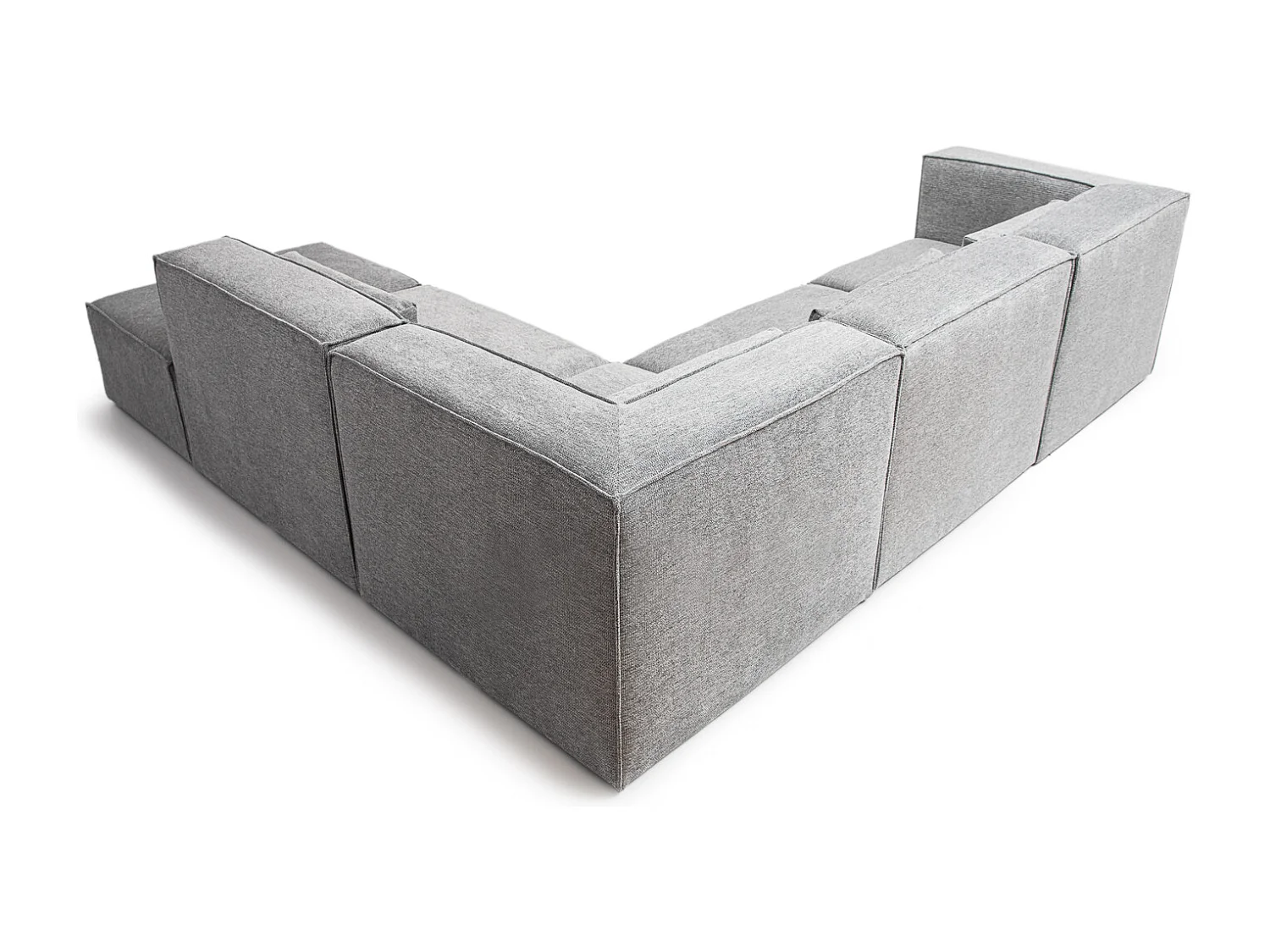Doris Basket Weave Large Corner Sofa in Grey with Modular Comfort and Timeless Style