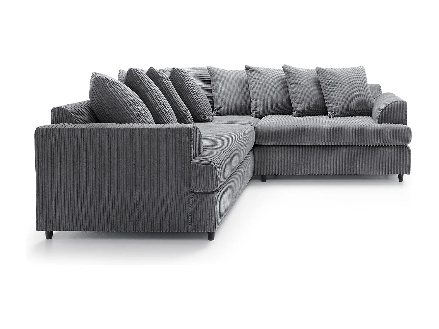 Ferguson Fabric Corner Sofa in Grey Cord Chenille