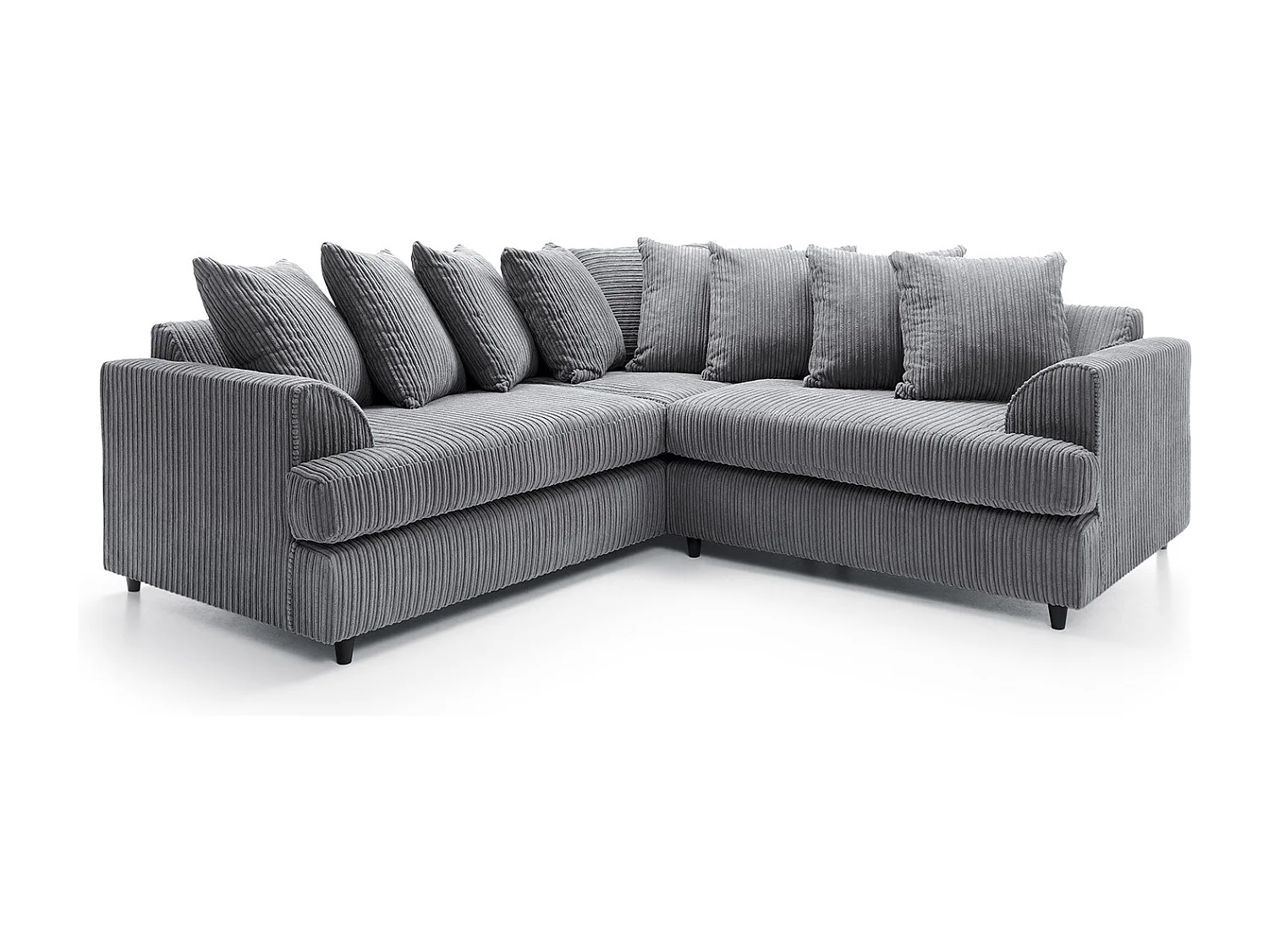 Ferguson Fabric Corner Sofa in Grey Cord Chenille