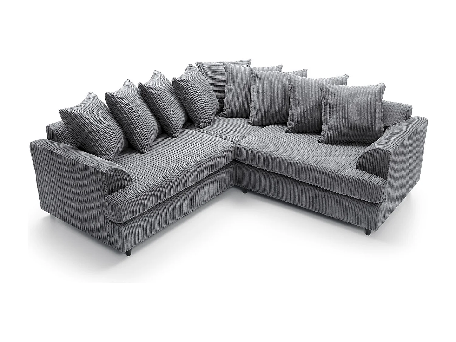 Ferguson Fabric Corner Sofa in Grey Cord Chenille