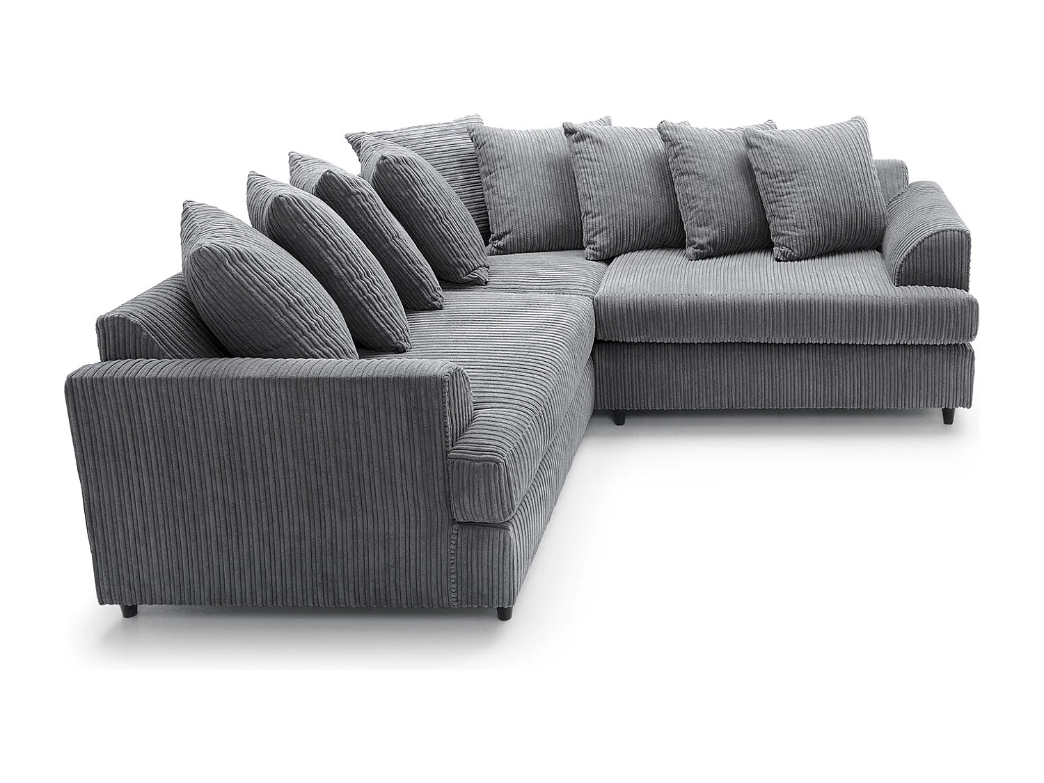 Ferguson Fabric Corner Sofa in Grey Cord Chenille