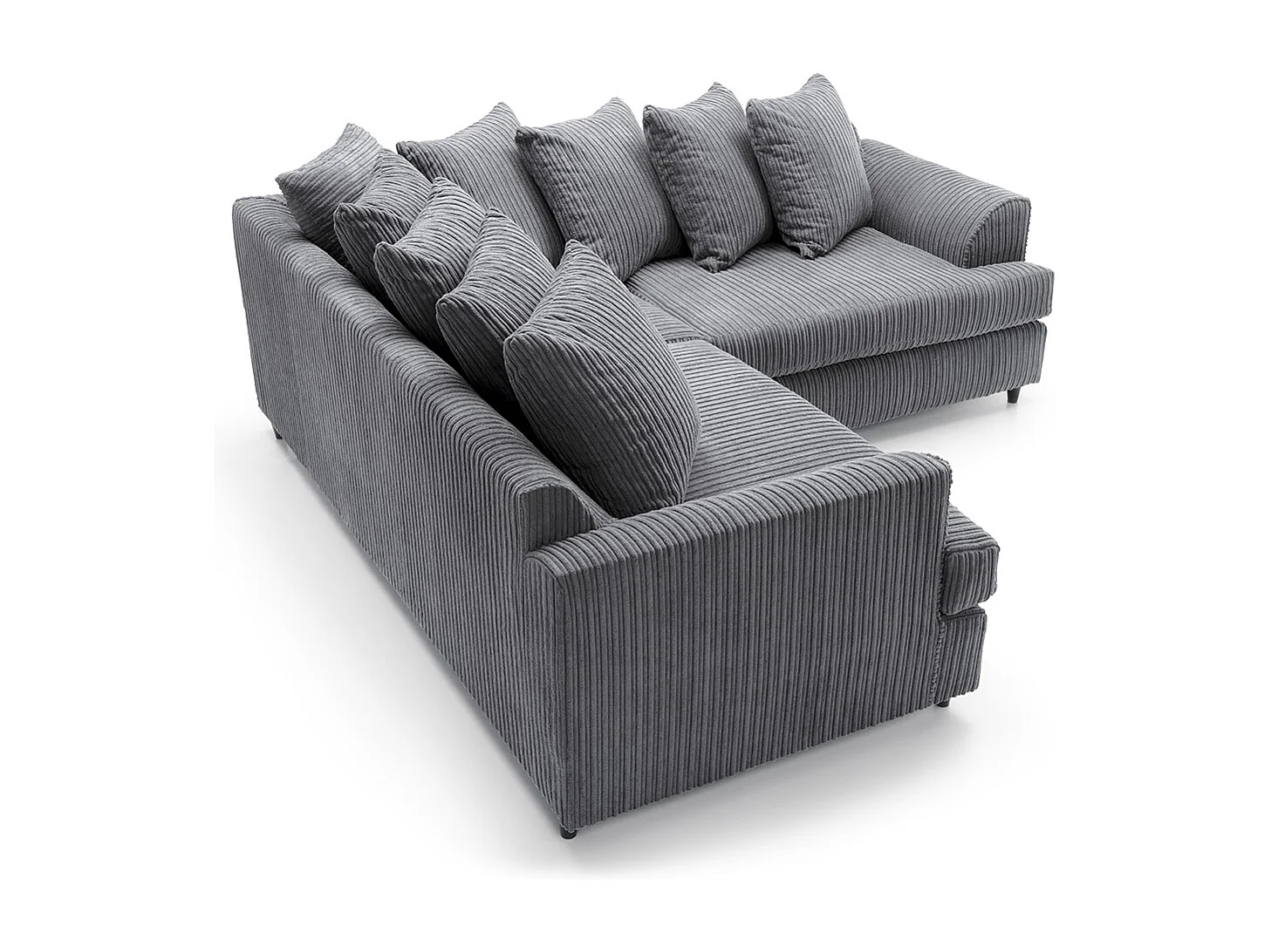 Ferguson Fabric Corner Sofa in Grey Cord Chenille