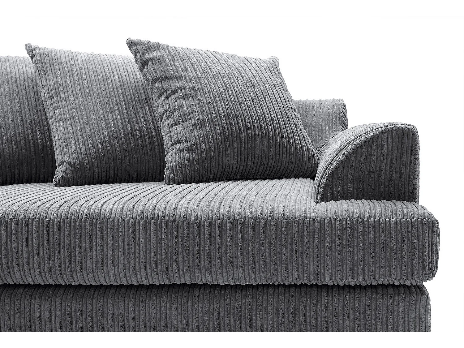 Ferguson Fabric Corner Sofa in Grey Cord Chenille