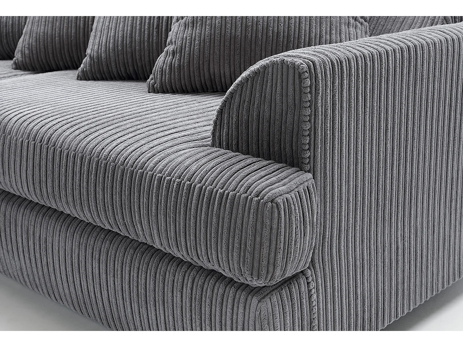 Ferguson Fabric Corner Sofa in Grey Cord Chenille