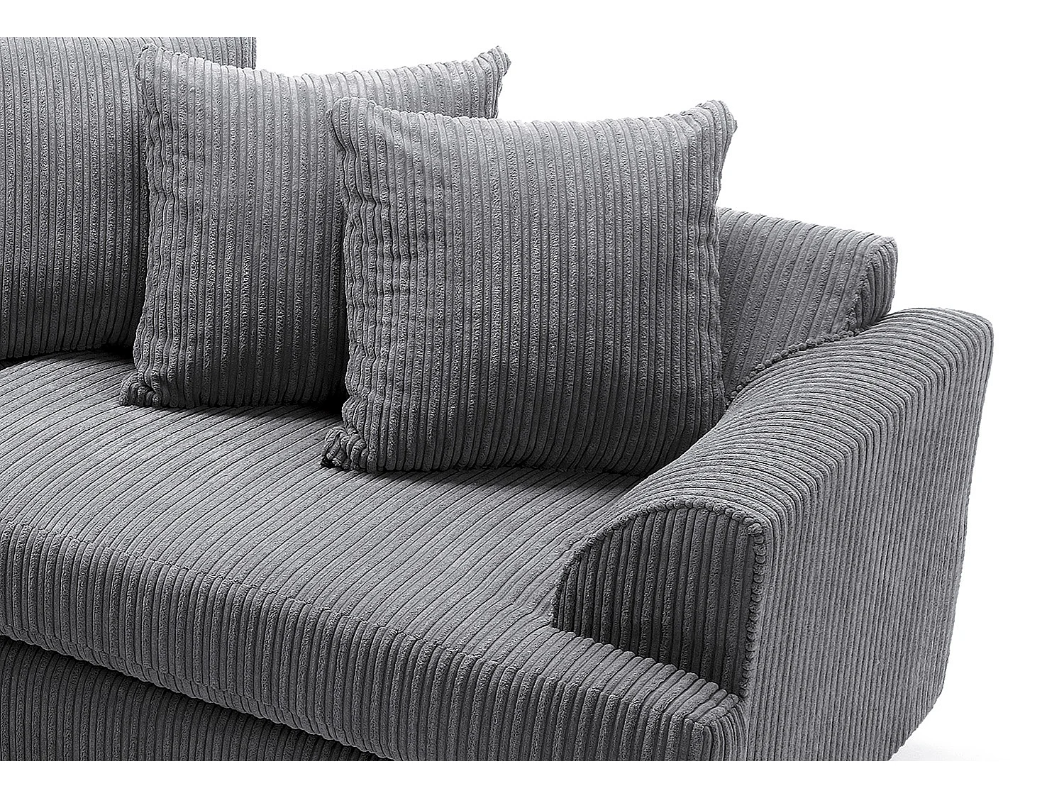 Ferguson Fabric Corner Sofa in Grey Cord Chenille