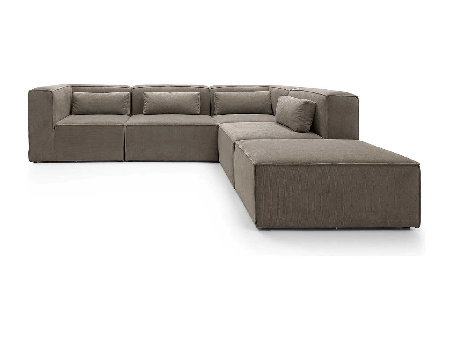 Doris Reversible Large Corner Sofa in Brown with High-Density Foam