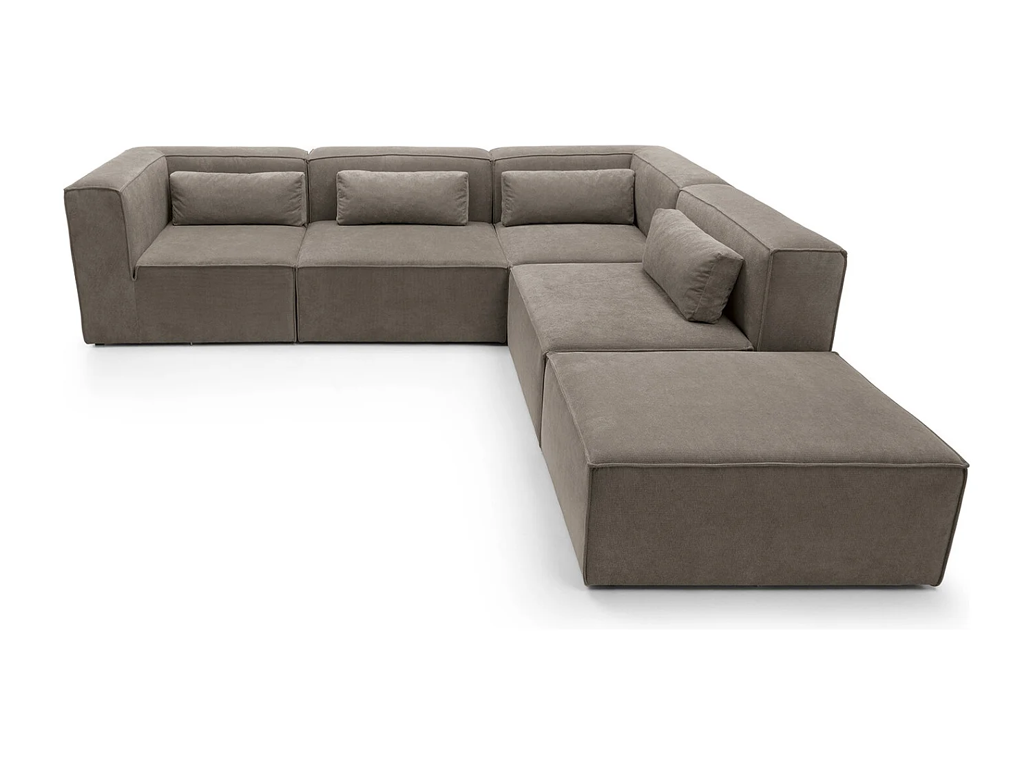 Doris Reversible Large Corner Sofa in Brown with High-Density Foam