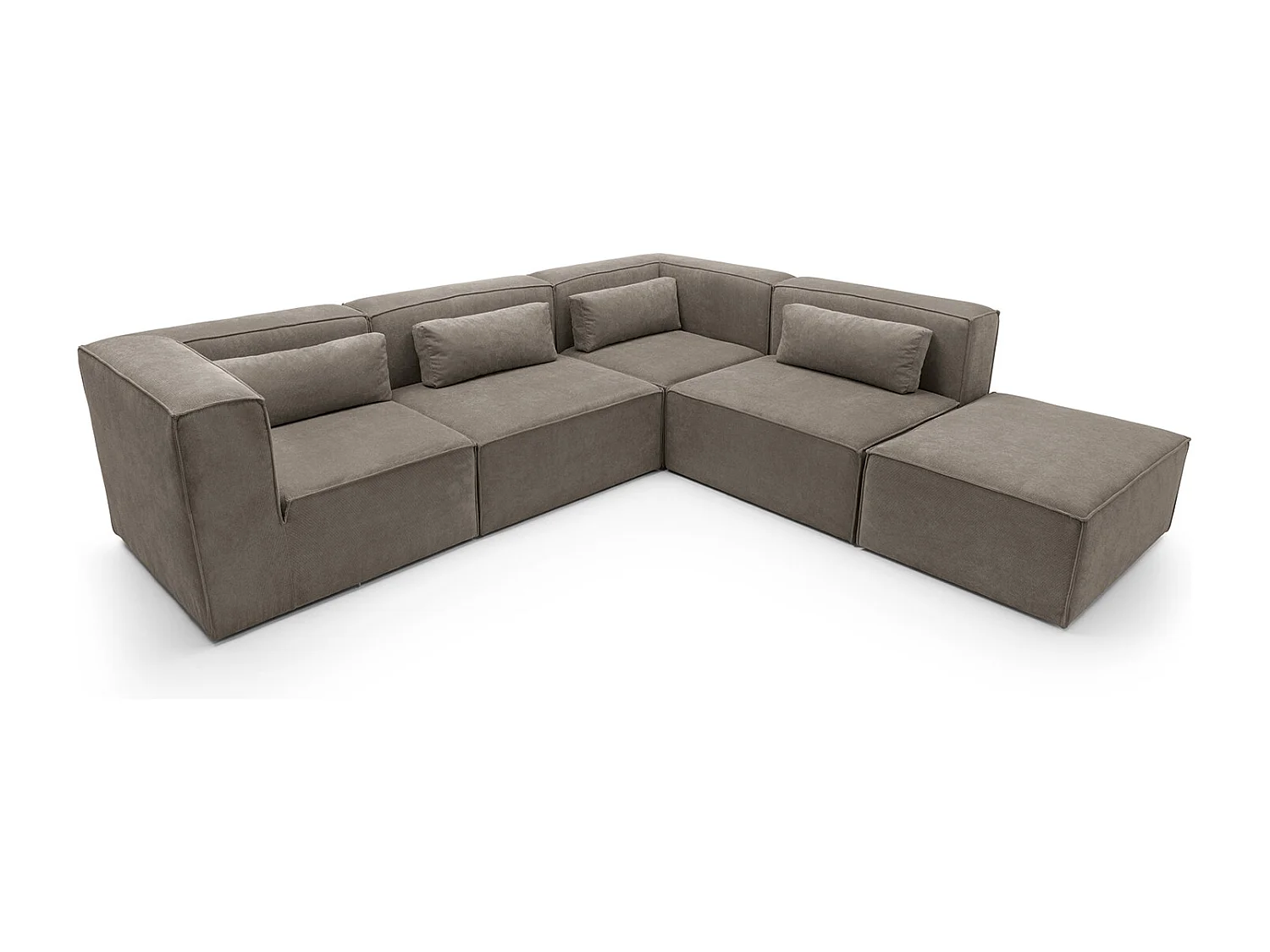 Doris Reversible Large Corner Sofa in Brown with High-Density Foam
