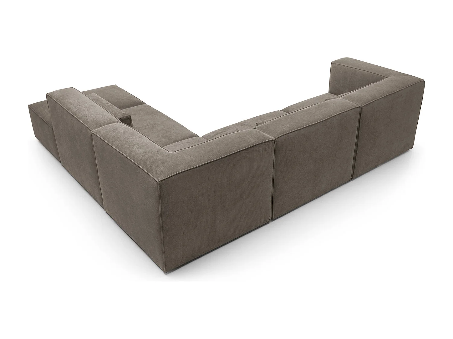 Doris Reversible Large Corner Sofa in Brown with High-Density Foam