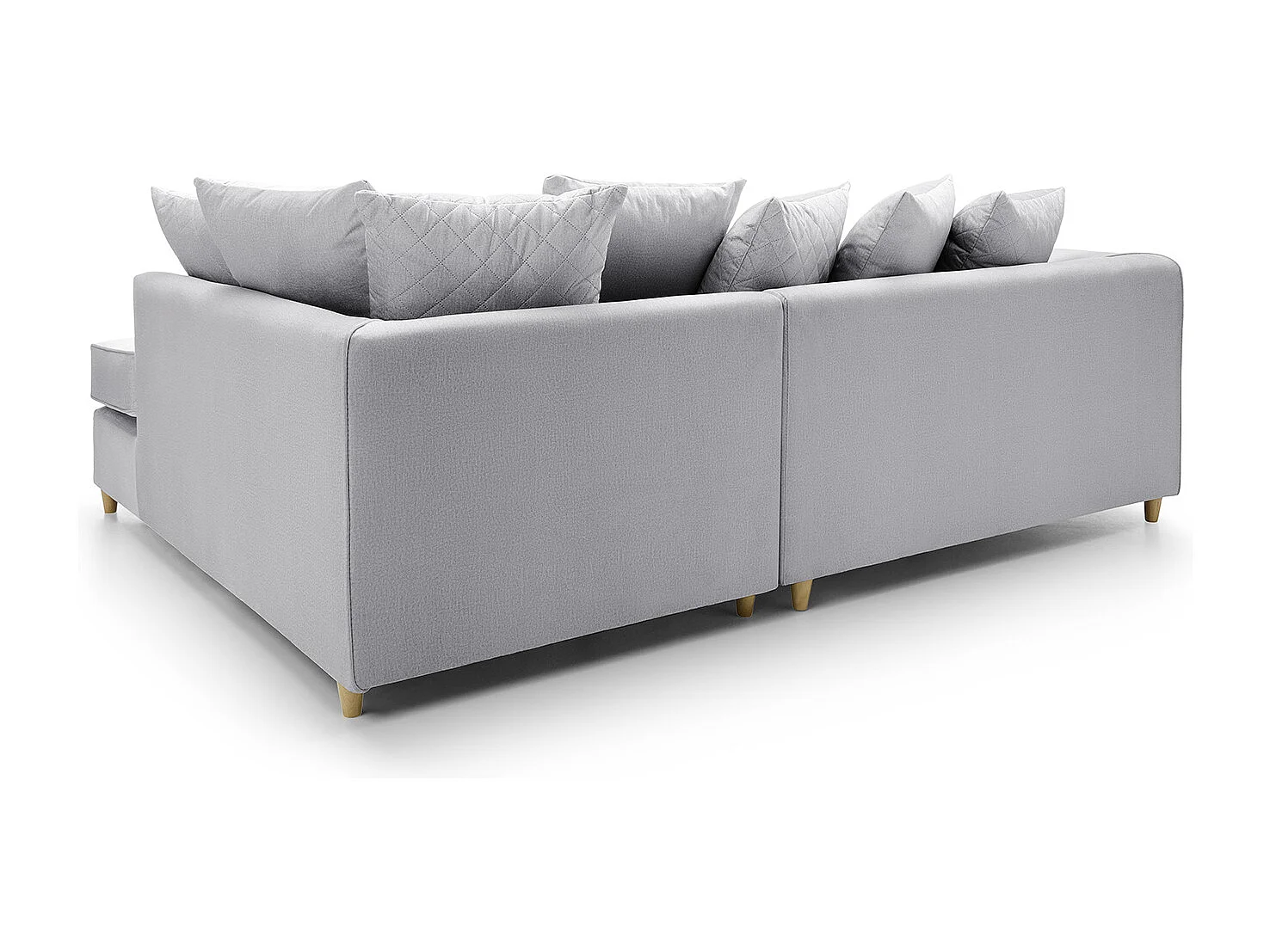 Chicago Velvet Right Facing Corner Sofa in Light Grey