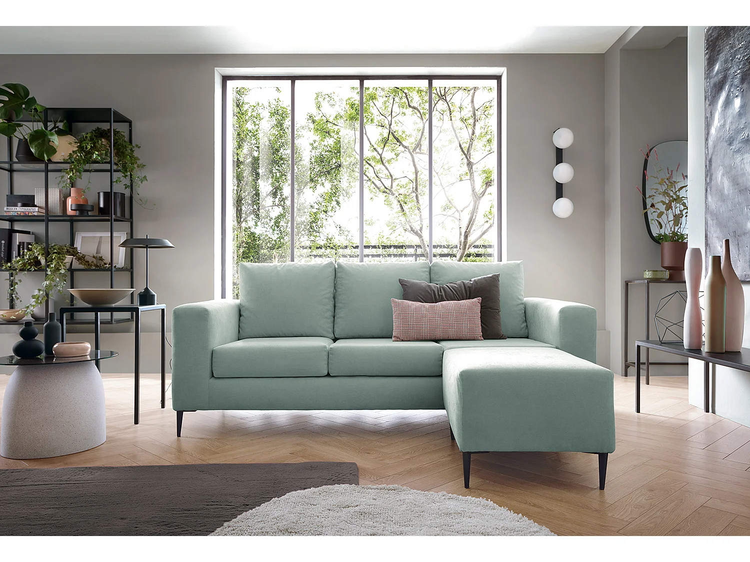 Capri Reversible Corner Sofa in Pistachio
