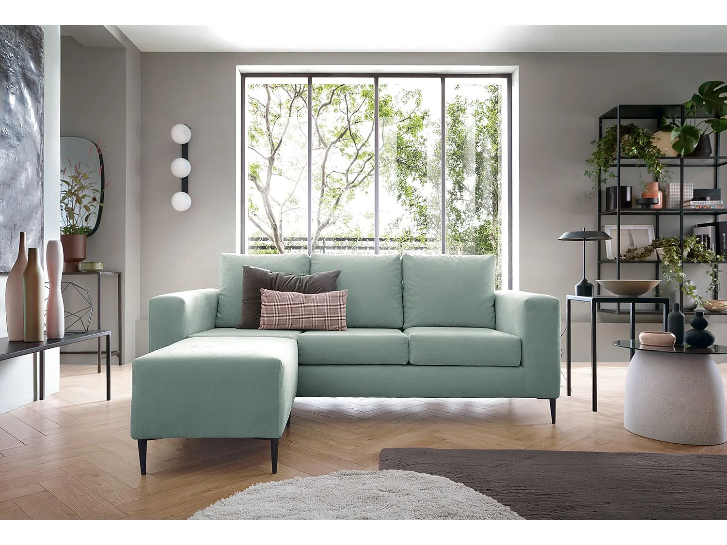 Capri Reversible Corner Sofa in Pistachio