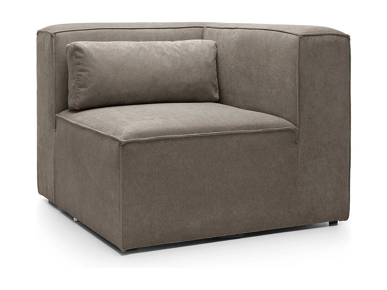 Doris Reversible Corner Unit in Brown with High-Density Foam