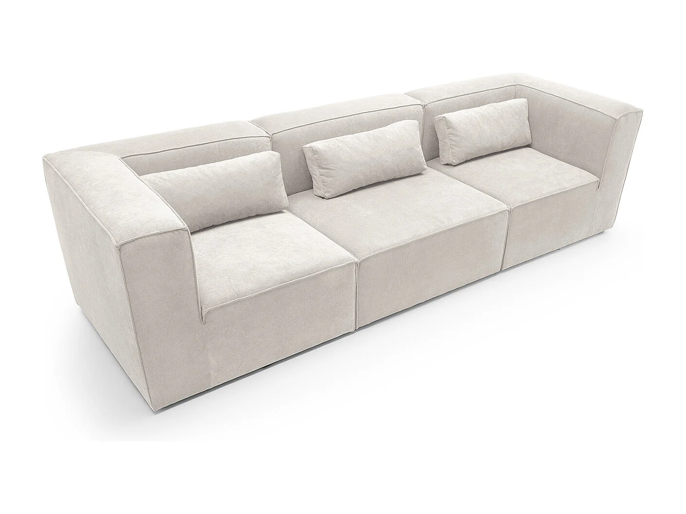 Doris Reversible 4 Seater Sofa in White with High-Density Foam